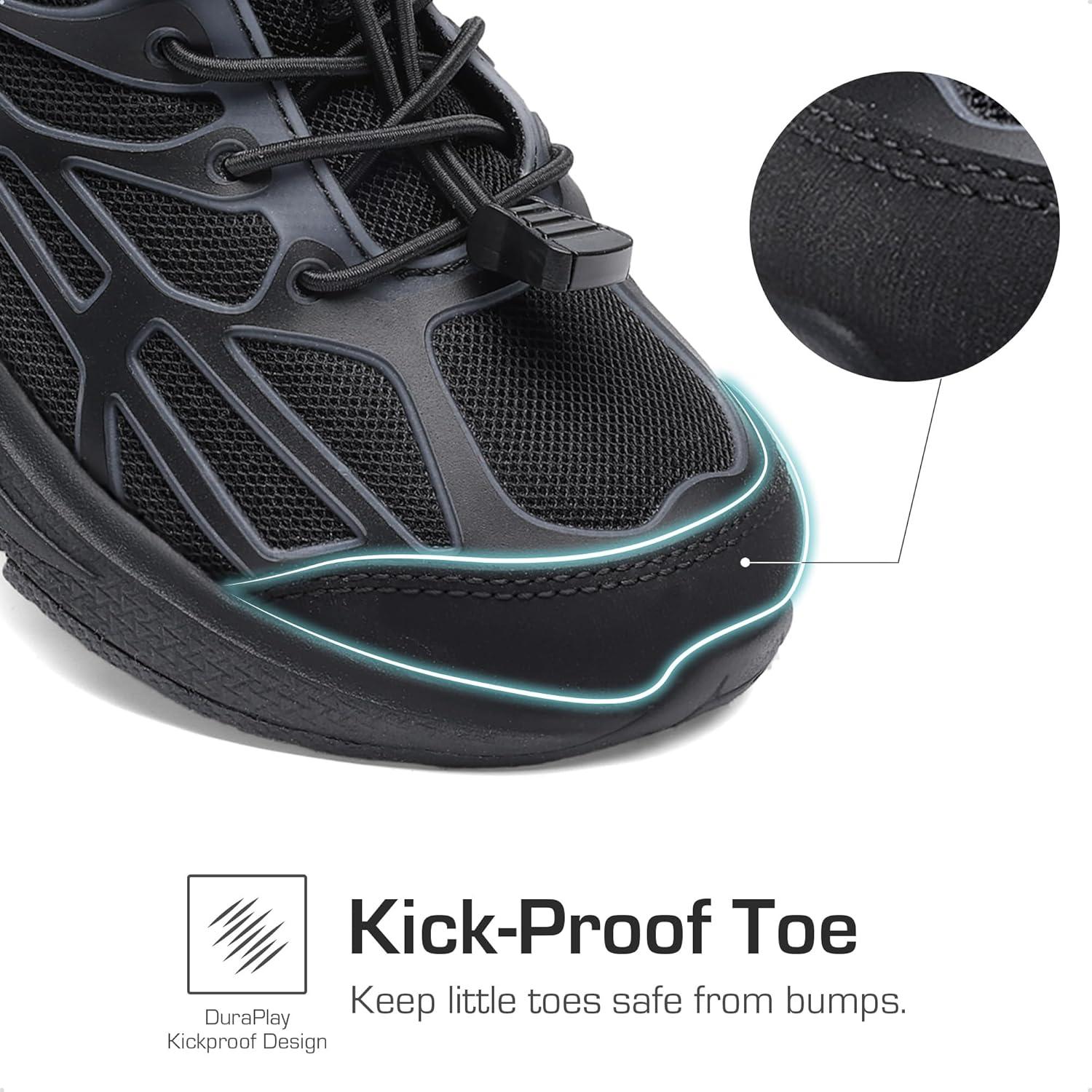 imageDREAM PAIRS Boys Girls Running Shoes Kids Athletic Lightweight Breathable Gym School ShoesAll Black