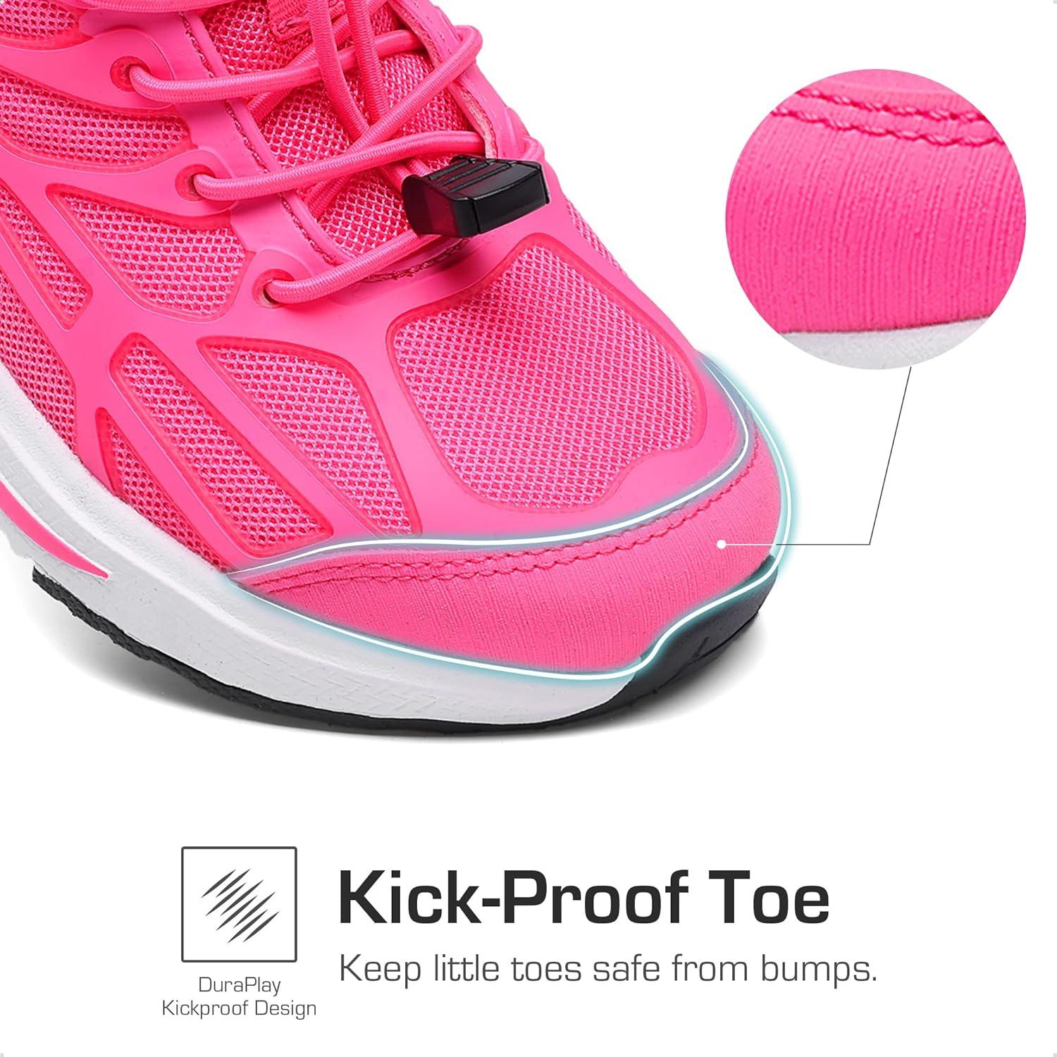 imageDREAM PAIRS Boys Girls Running Shoes Kids Athletic Lightweight Breathable Gym School ShoesHot Pink