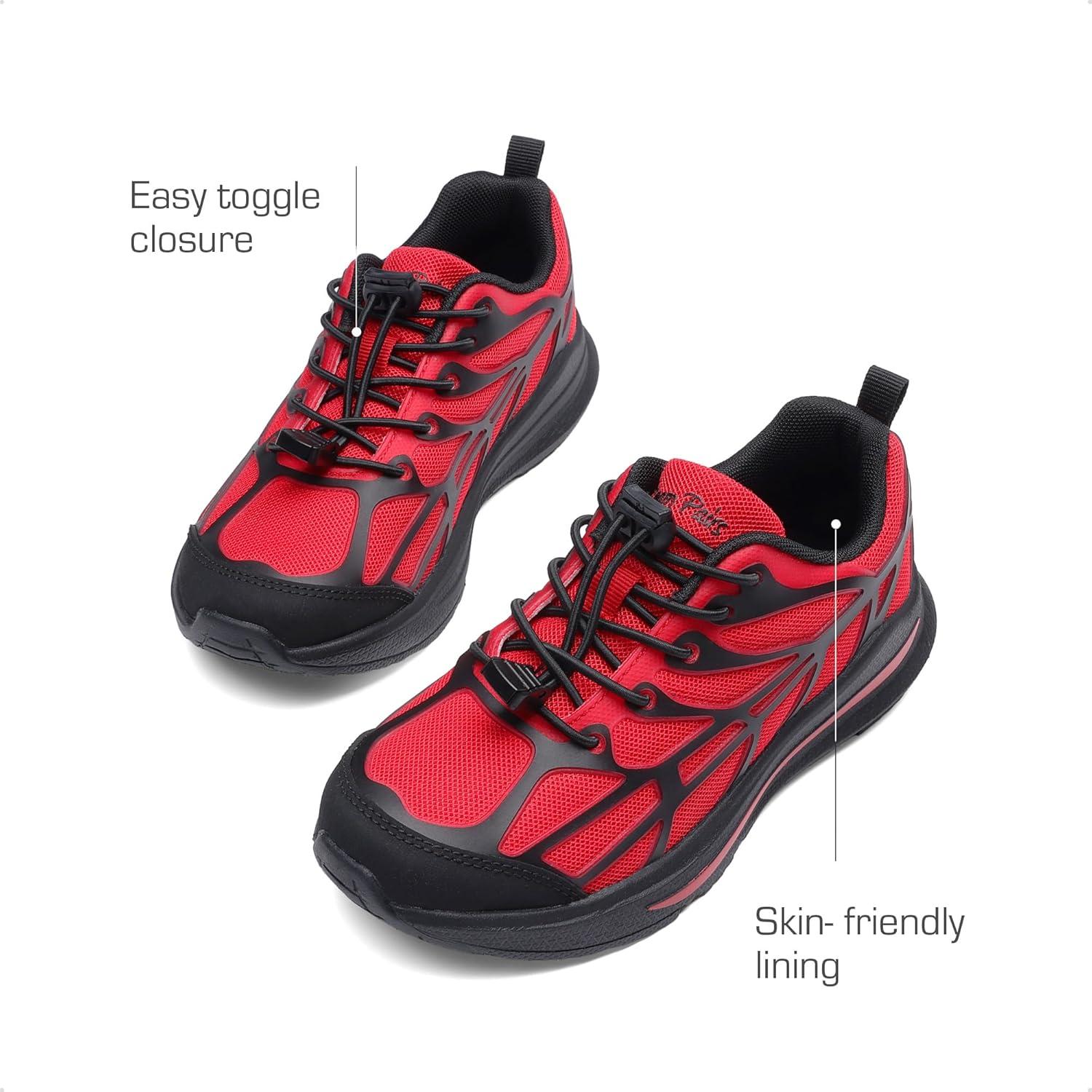 imageDREAM PAIRS Boys Girls Running Shoes Kids Athletic Lightweight Breathable Gym School ShoesRedBlack