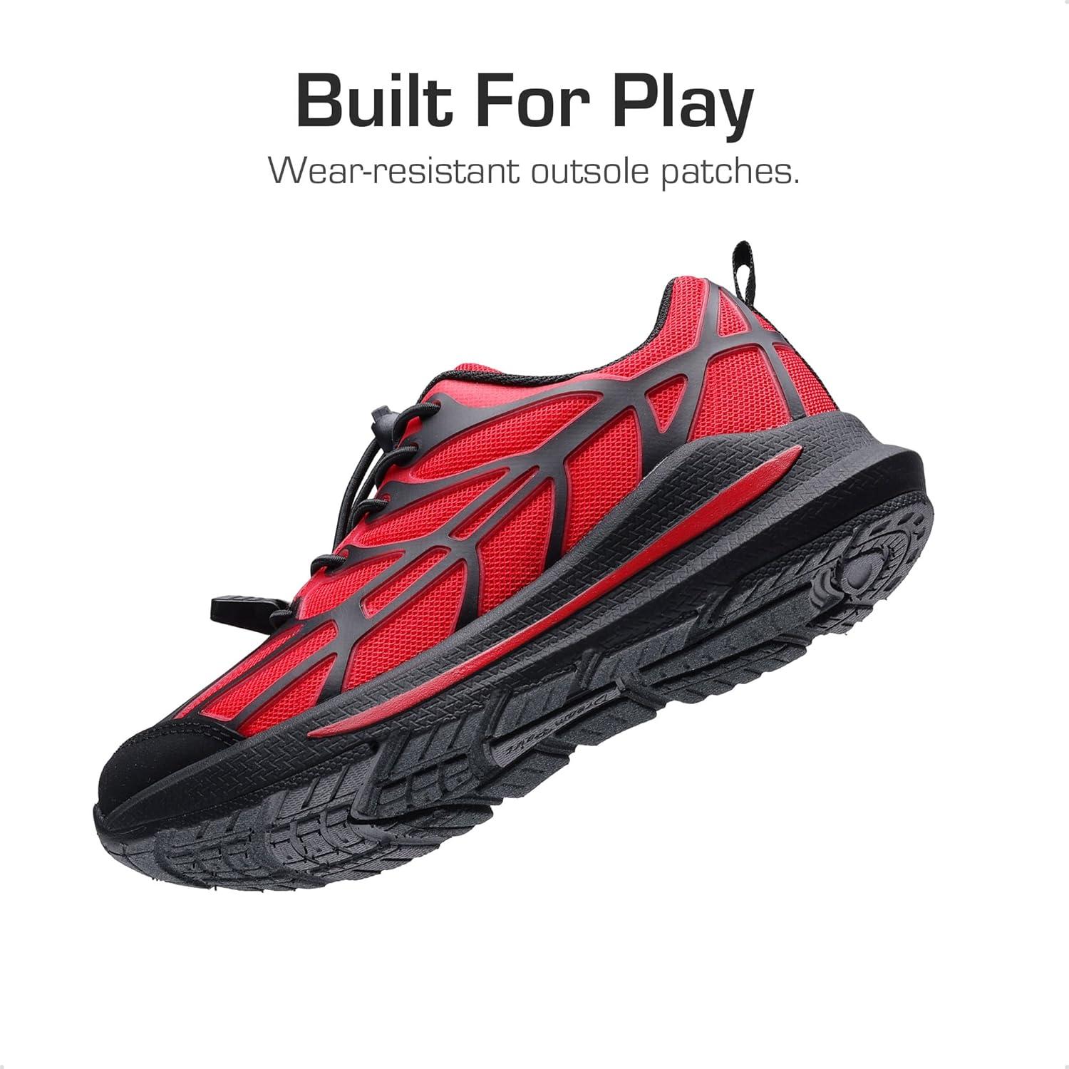 imageDREAM PAIRS Boys Girls Running Shoes Kids Athletic Lightweight Breathable Gym School ShoesRedBlack