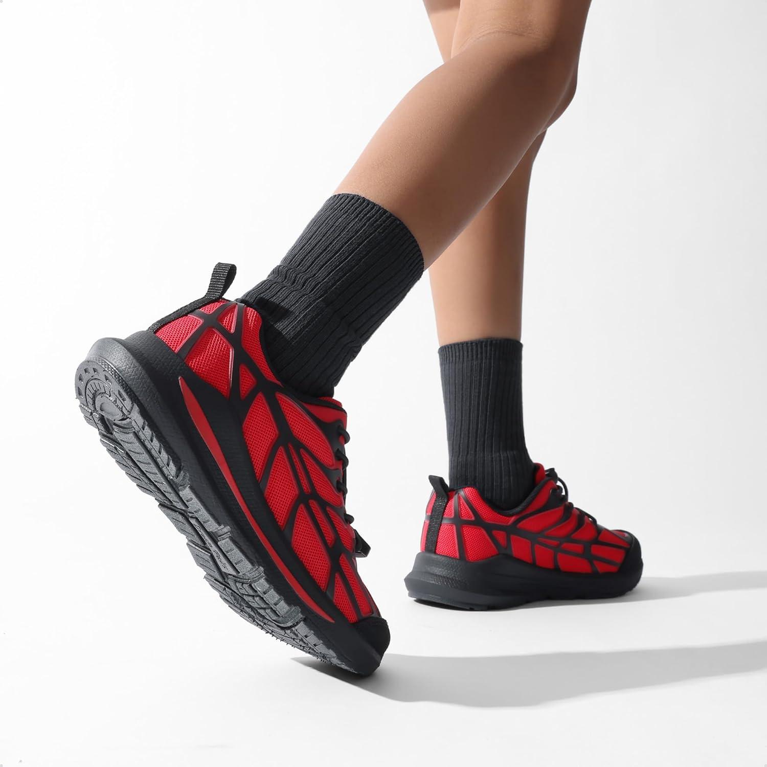 imageDREAM PAIRS Boys Girls Running Shoes Kids Athletic Lightweight Breathable Gym School ShoesRedBlack