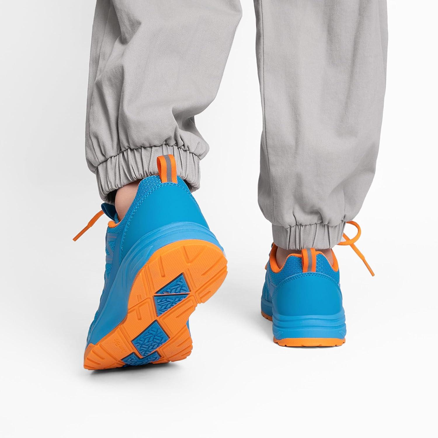 imageDREAM PAIRS Boys Girls Shoes Kids DuraPlay Tennis Footwear Non Slip Athletic Running Walking Lightweight Lace Up Sneakers for LittleBig KidBlueOrange