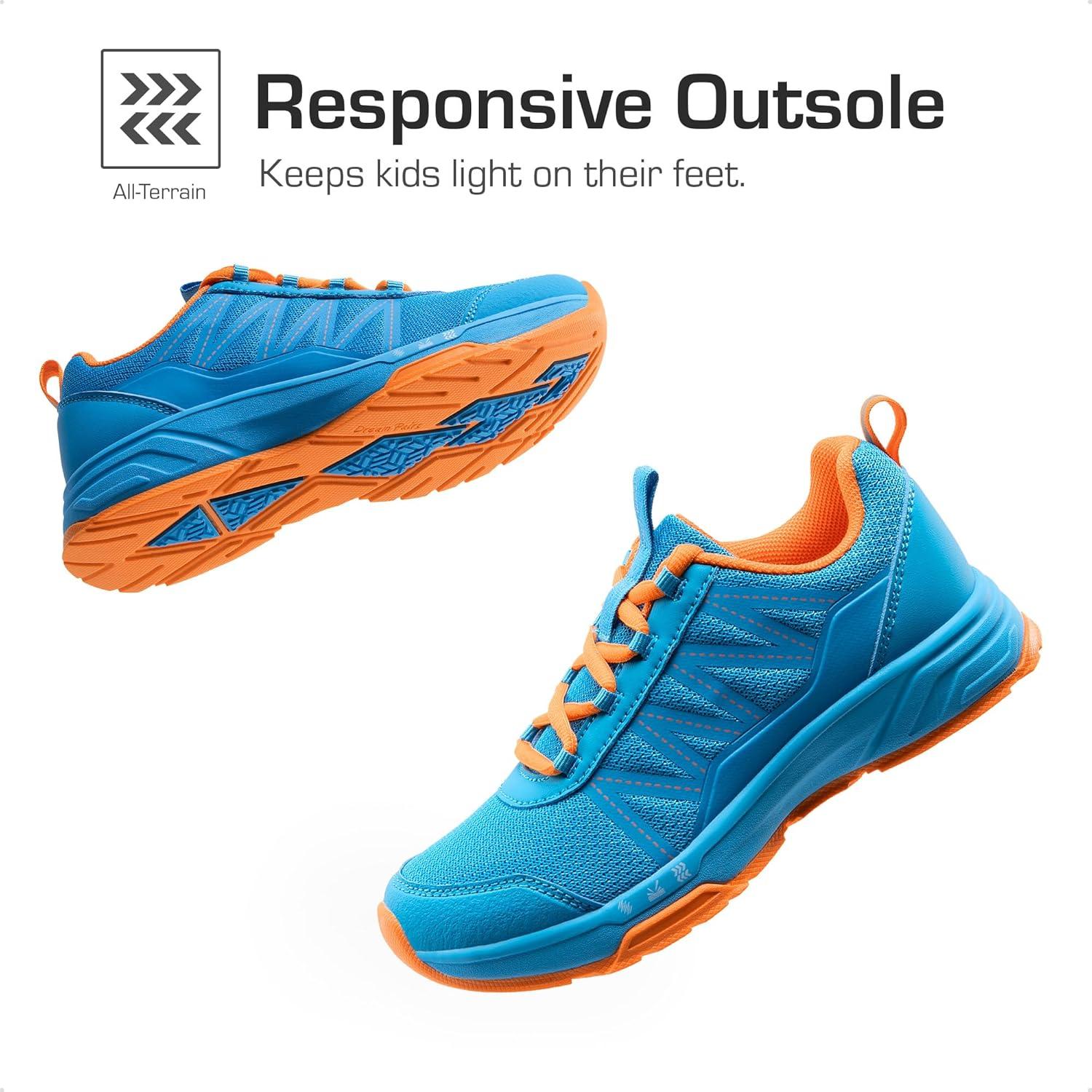 imageDREAM PAIRS Boys Girls Shoes Kids DuraPlay Tennis Footwear Non Slip Athletic Running Walking Lightweight Lace Up Sneakers for LittleBig KidBlueOrange