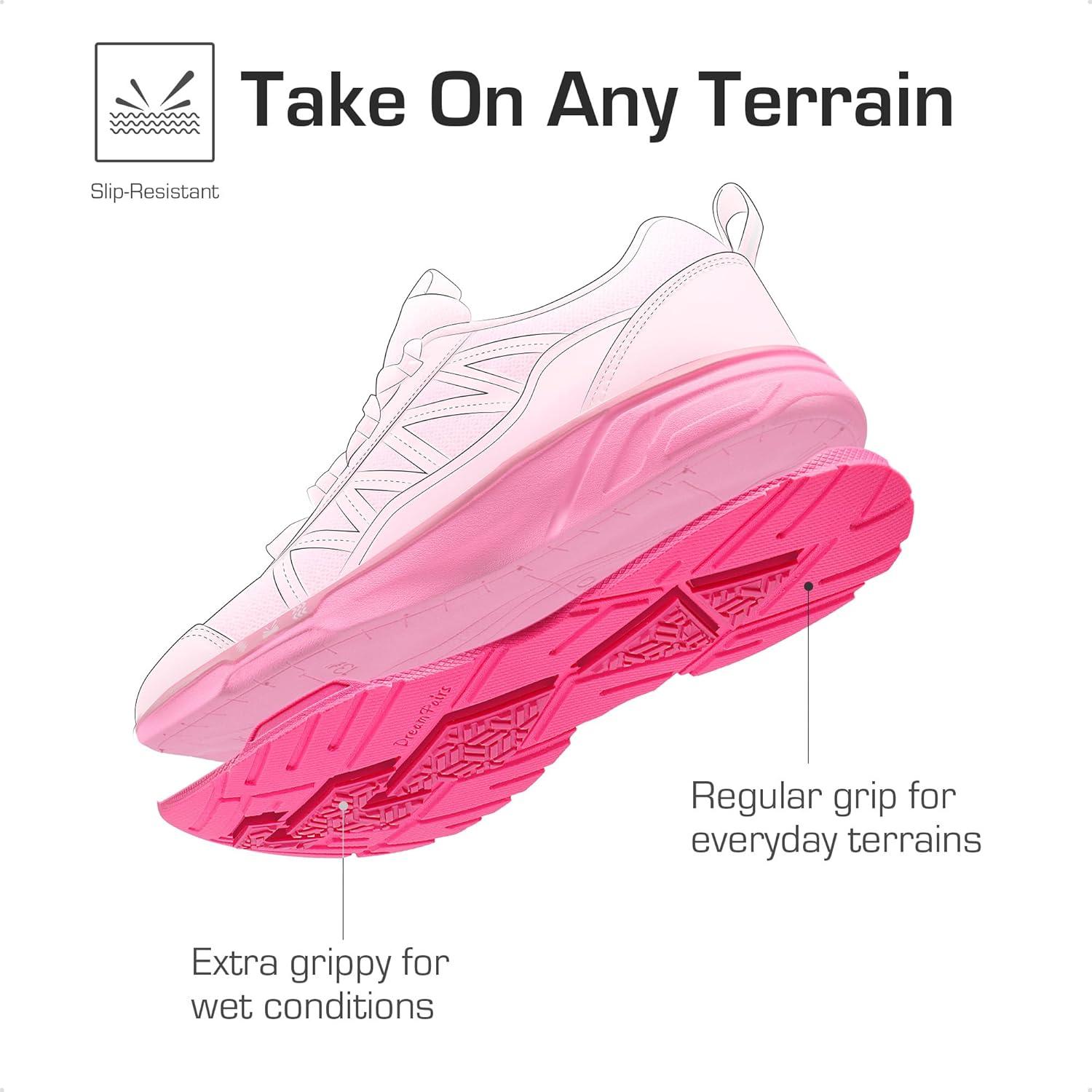 imageDREAM PAIRS Boys Girls Shoes Kids DuraPlay Tennis Footwear Non Slip Athletic Running Walking Lightweight Lace Up Sneakers for LittleBig KidHot Pink