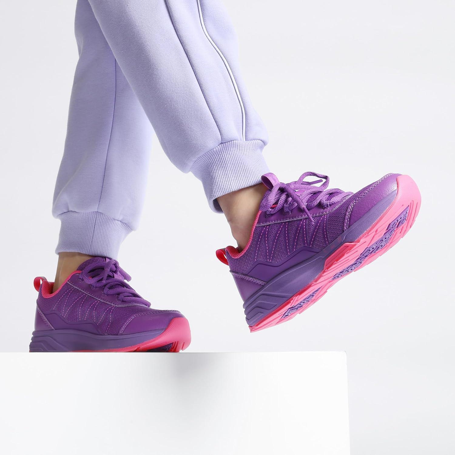 imageDREAM PAIRS Boys Girls Shoes Kids DuraPlay Tennis Footwear Non Slip Athletic Running Walking Lightweight Lace Up Sneakers for LittleBig KidPurple