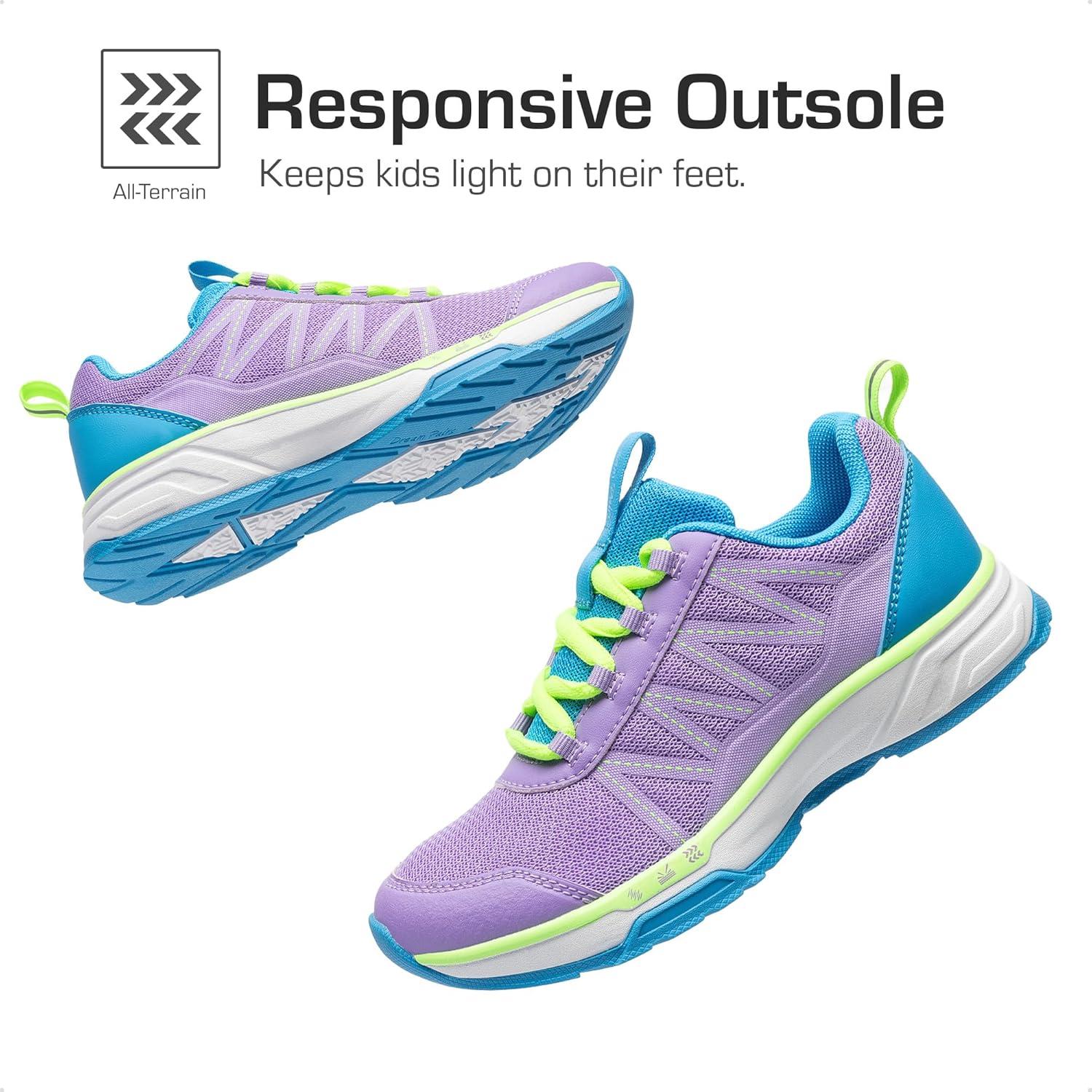 imageDREAM PAIRS Boys Girls Shoes Kids DuraPlay Tennis Footwear Non Slip Athletic Running Walking Lightweight Lace Up Sneakers for LittleBig KidPurpleBlue