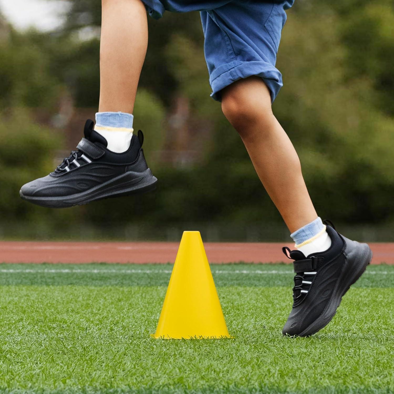 imageDREAM PAIRS Boys Girls Shoes Kids DuraPlay Tennis Running Athletic Protective Walking Sneakers for LittleBig KidAll Black