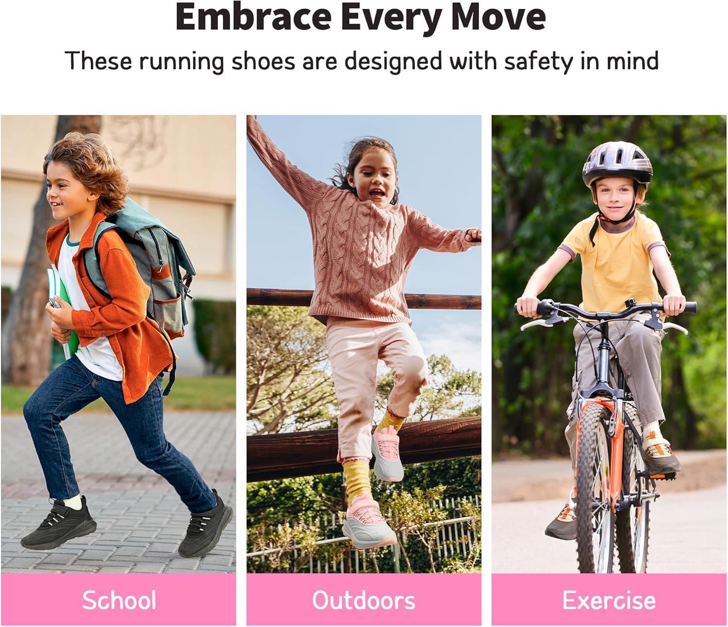 imageDREAM PAIRS Boys Girls Shoes Kids DuraPlay Tennis Running Athletic Protective Walking Sneakers for LittleBig KidAll Black