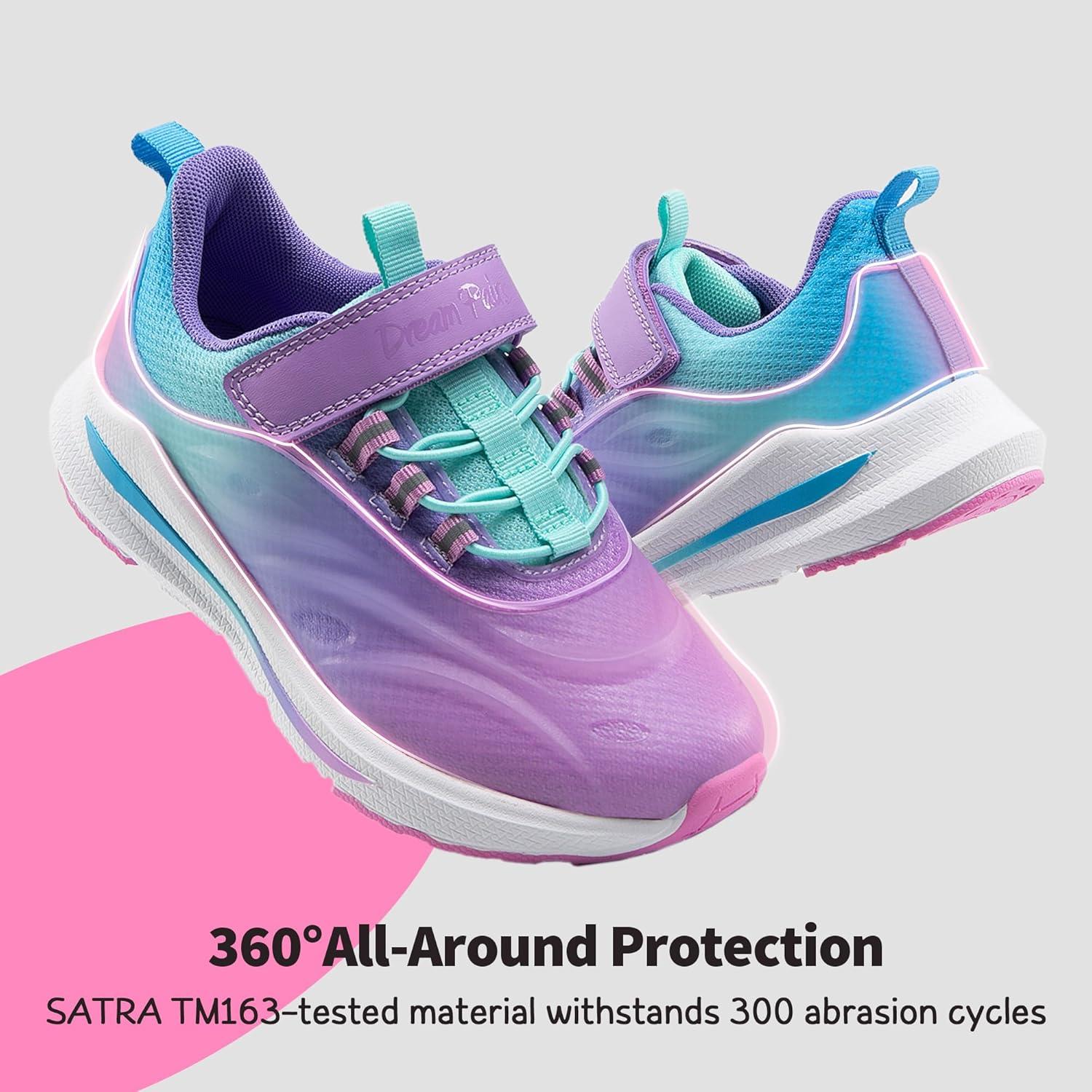 imageDREAM PAIRS Boys Girls Shoes Kids DuraPlay Tennis Running Athletic Protective Walking Sneakers for LittleBig KidHot PinkBlue