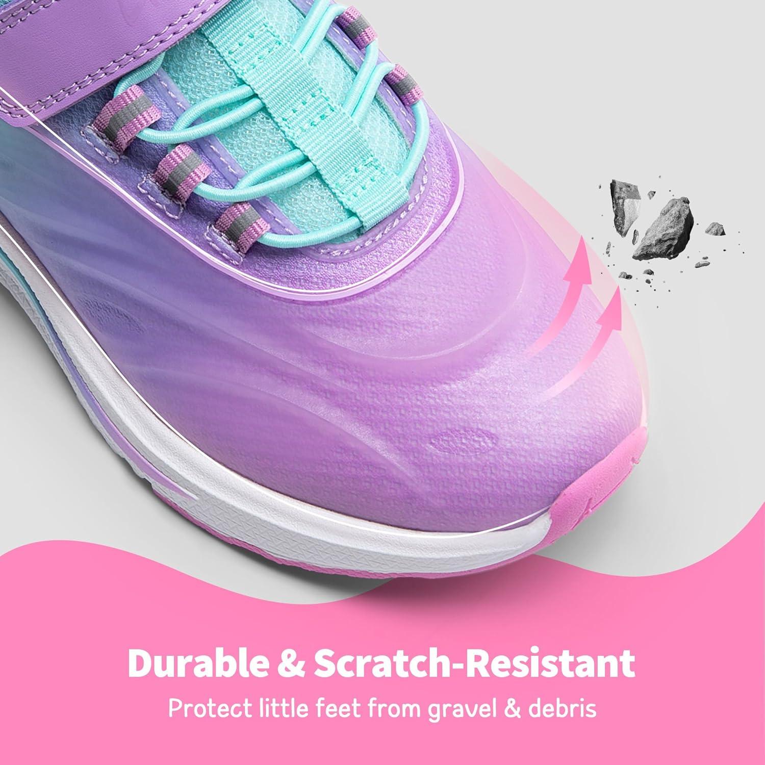 imageDREAM PAIRS Boys Girls Shoes Kids DuraPlay Tennis Running Athletic Protective Walking Sneakers for LittleBig KidHot PinkBlue