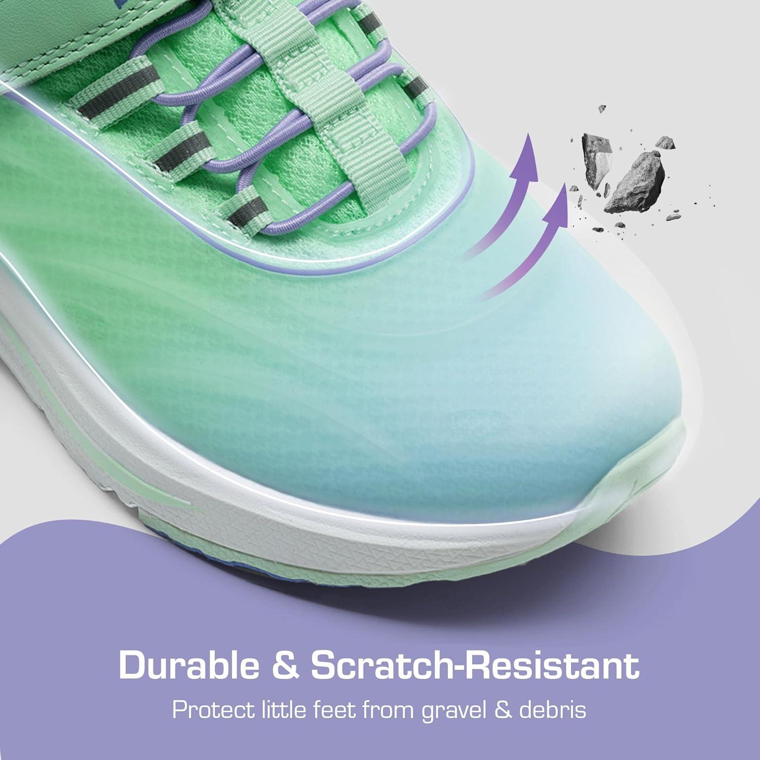 imageDREAM PAIRS Boys Girls Shoes Kids DuraPlay Tennis Running Athletic Protective Walking Sneakers for LittleBig KidMint GreenPurple