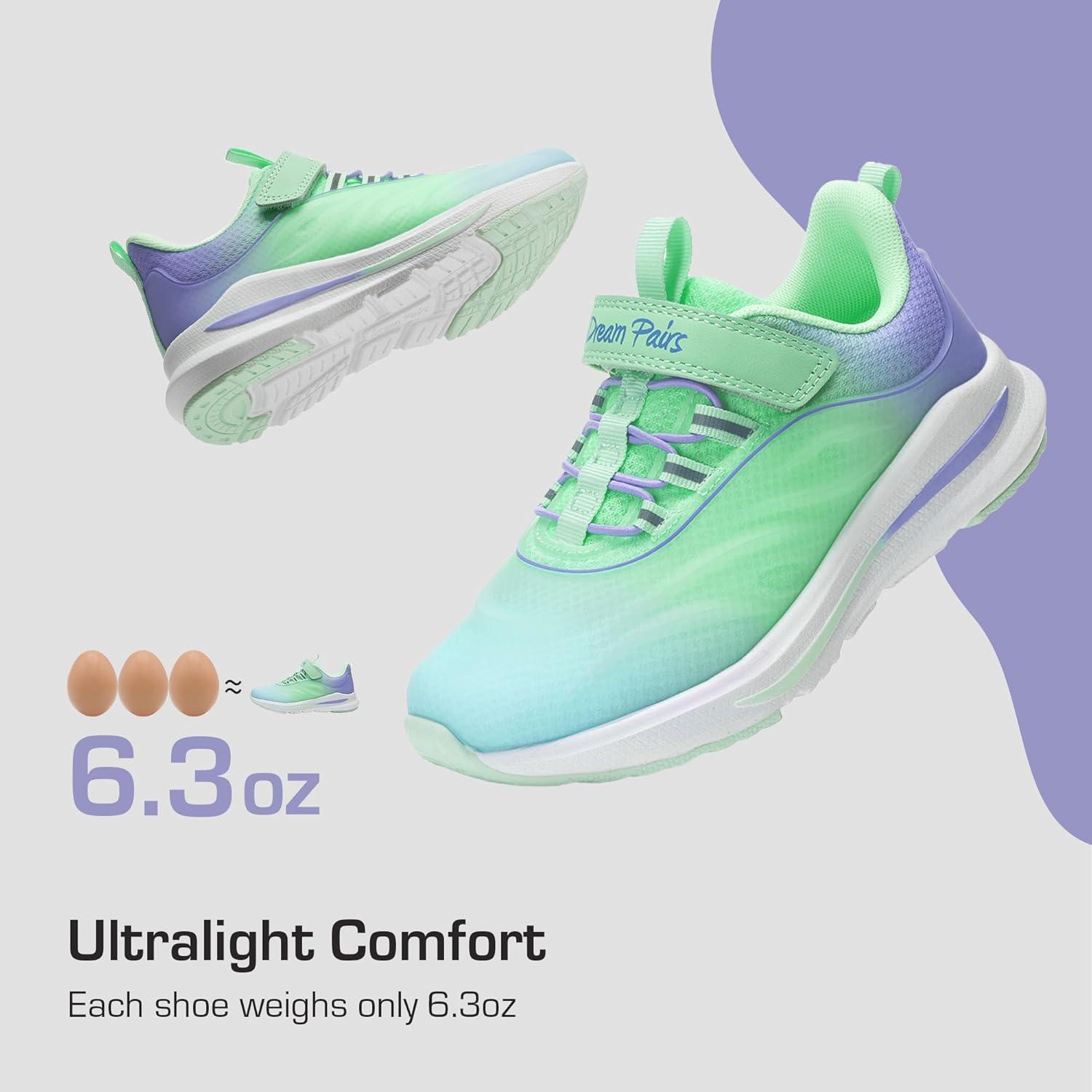 imageDREAM PAIRS Boys Girls Shoes Kids DuraPlay Tennis Running Athletic Protective Walking Sneakers for LittleBig KidMint GreenPurple