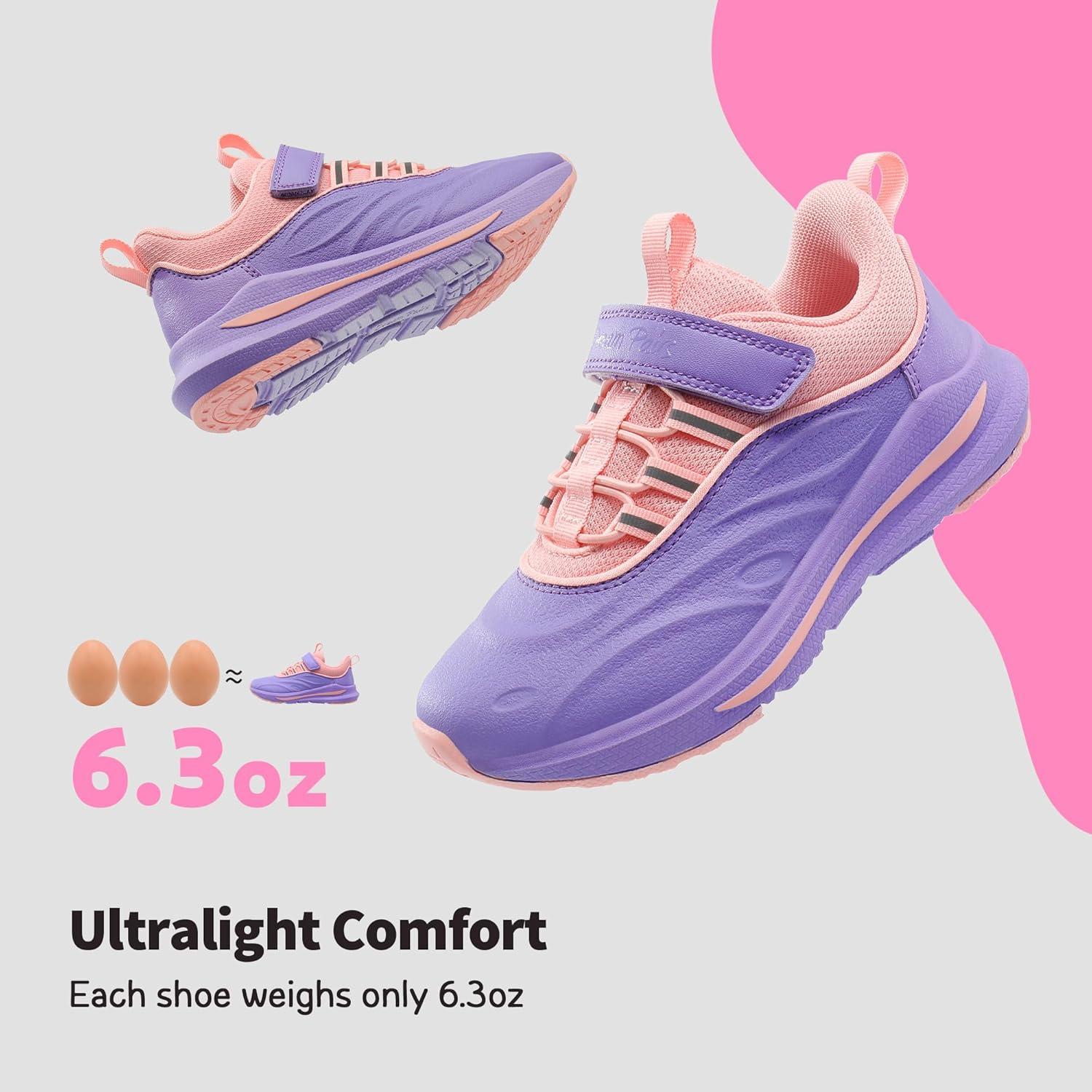 imageDREAM PAIRS Boys Girls Shoes Kids DuraPlay Tennis Running Athletic Protective Walking Sneakers for LittleBig KidPurplePink