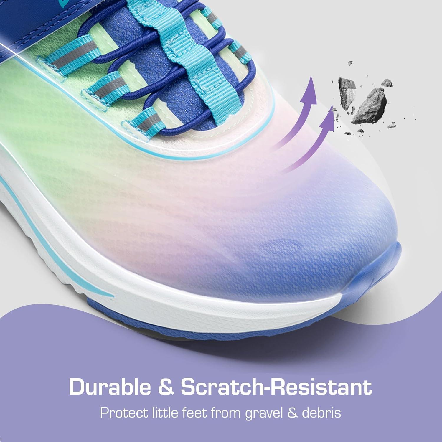 imageDREAM PAIRS Boys Girls Shoes Kids DuraPlay Tennis Running Athletic Protective Walking Sneakers for LittleBig KidRainbow