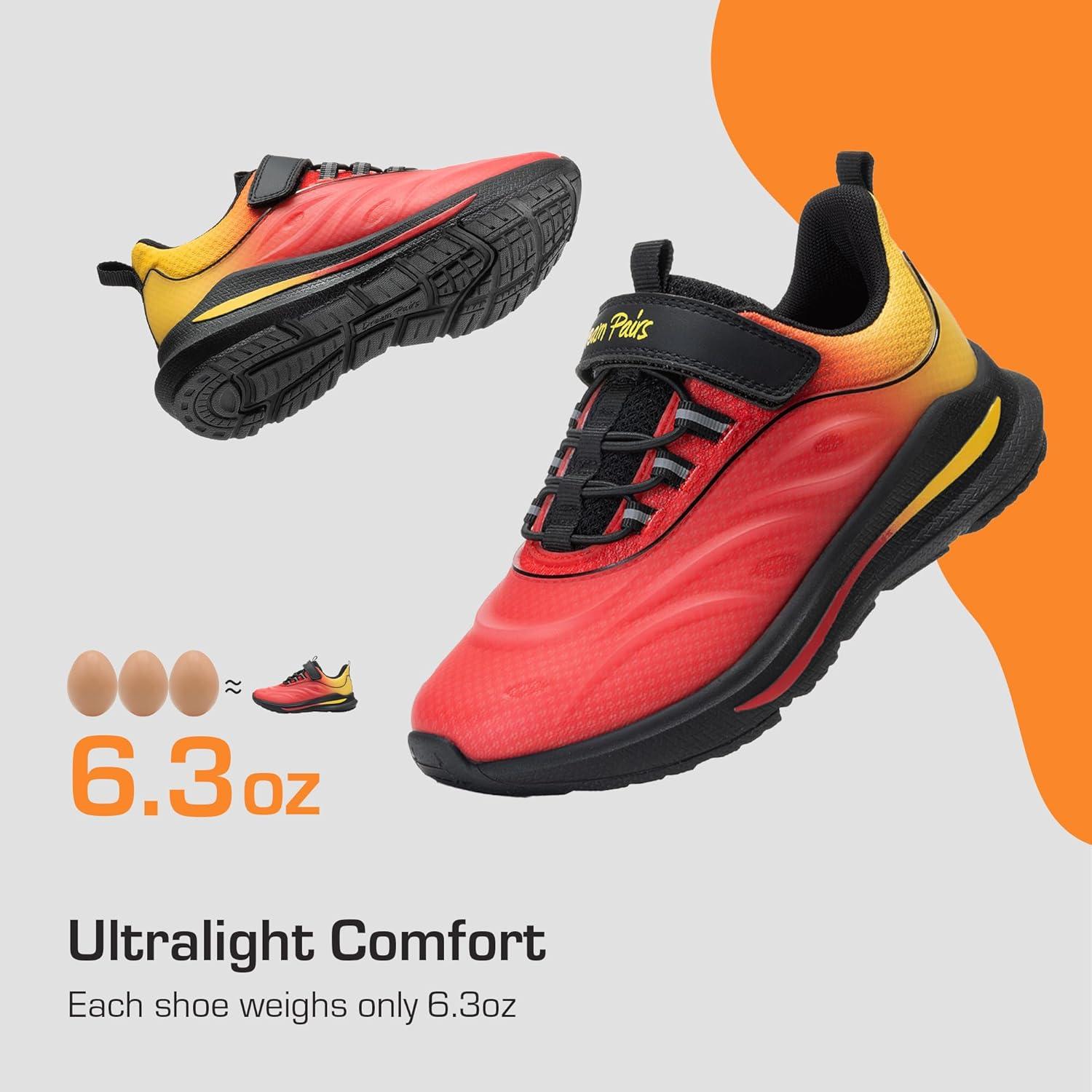 imageDREAM PAIRS Boys Girls Shoes Kids DuraPlay Tennis Running Athletic Protective Walking Sneakers for LittleBig KidRedOrange