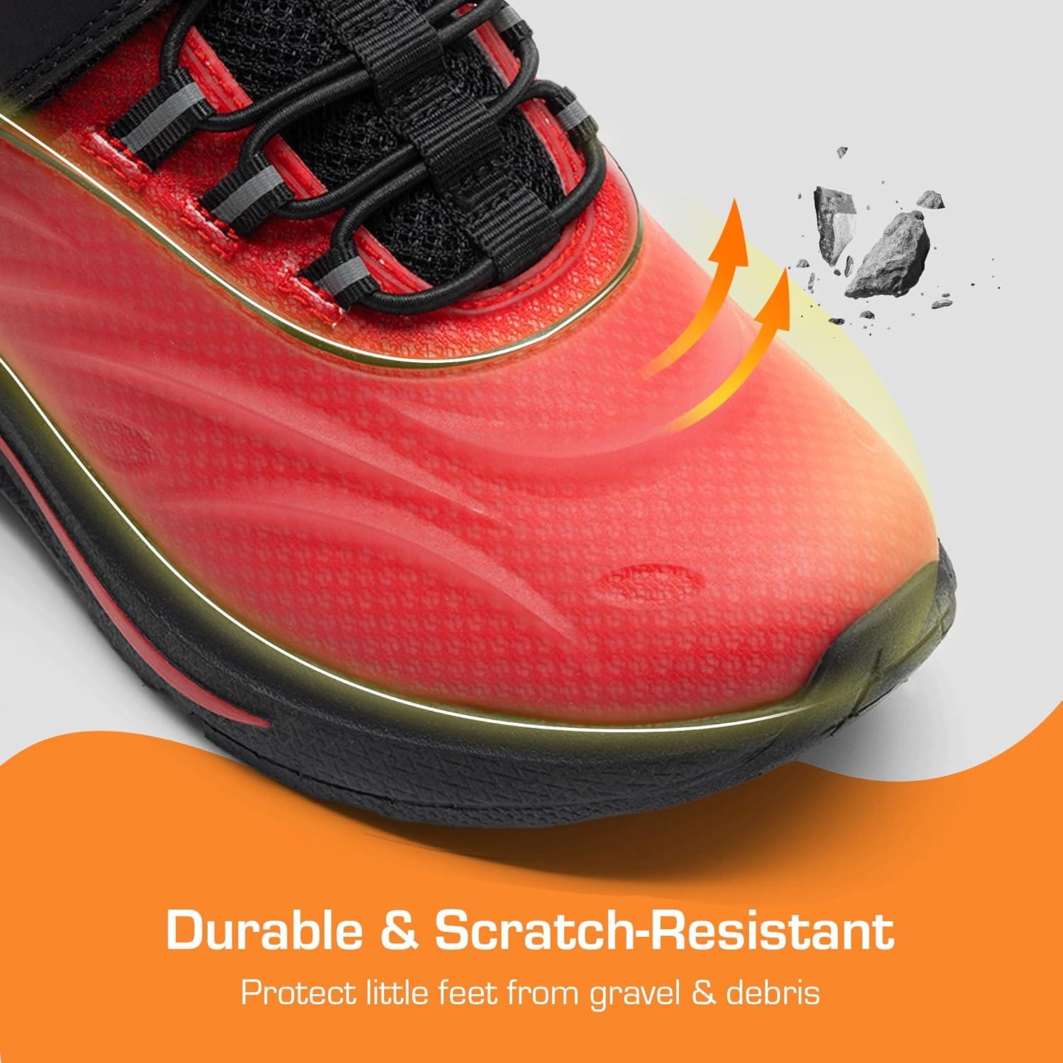 imageDREAM PAIRS Boys Girls Shoes Kids DuraPlay Tennis Running Athletic Protective Walking Sneakers for LittleBig KidRedOrange