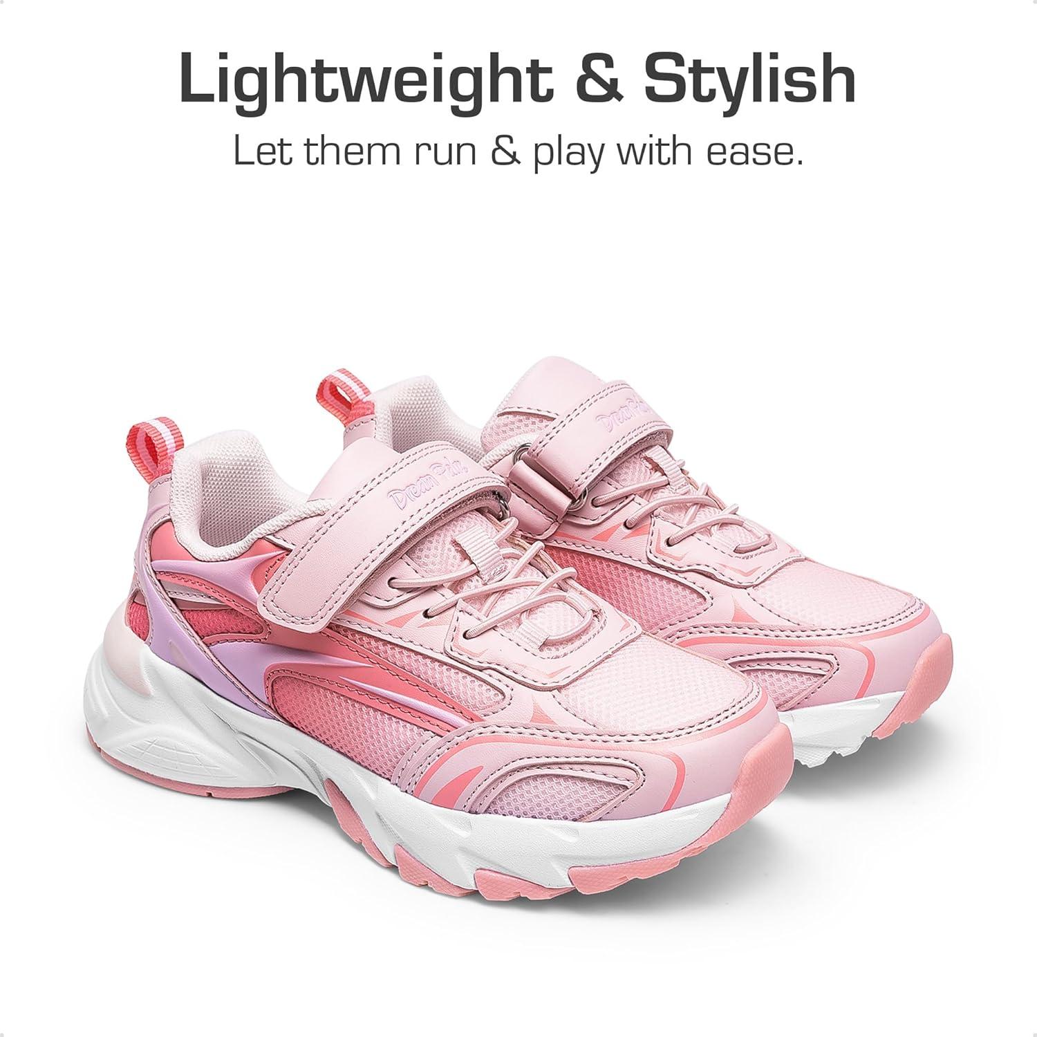 imageDREAM PAIRS Boys Girls Shoes Kids Tennis Athletic Running Footwear Breathable Walking Sneakers for LittleBig KidPink