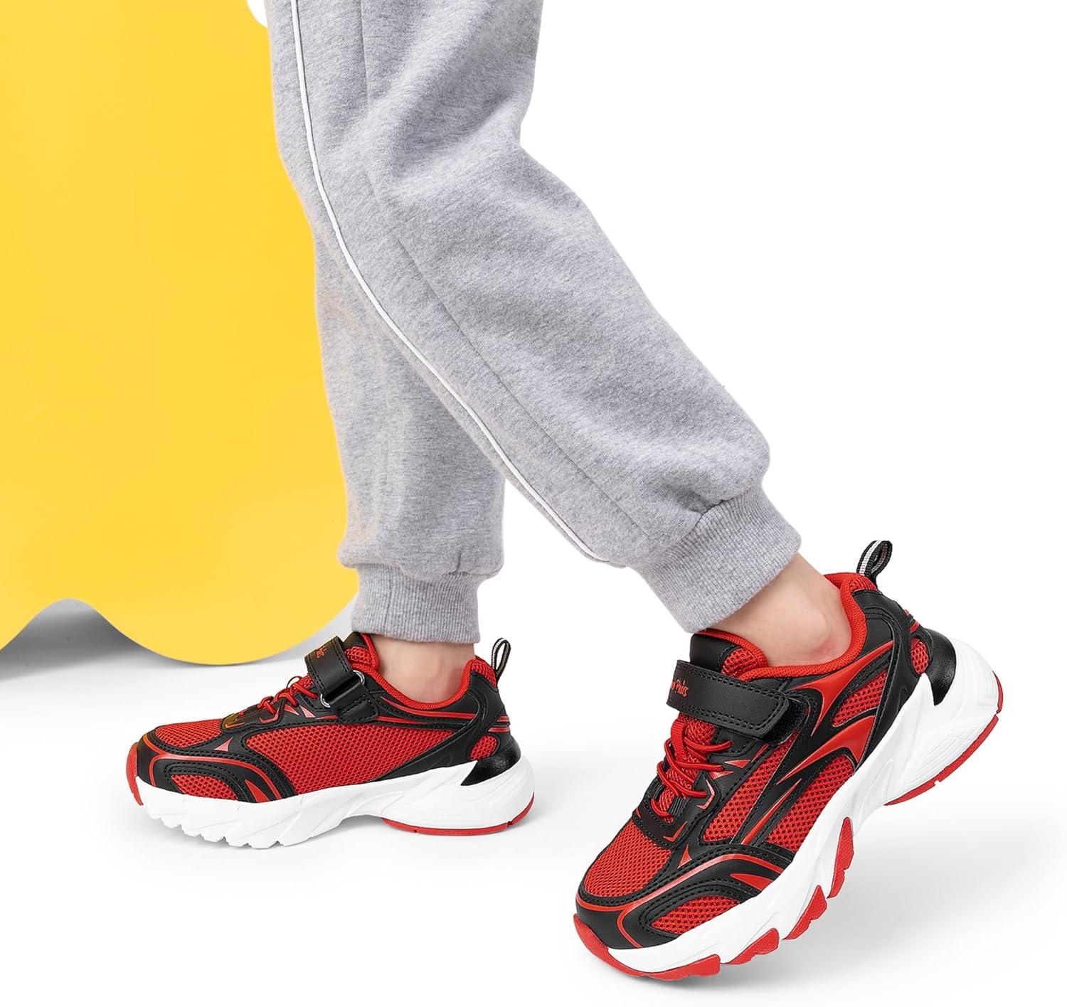 imageDREAM PAIRS Boys Girls Shoes Kids Tennis Athletic Running Footwear Breathable Walking Sneakers for LittleBig KidRedBlack