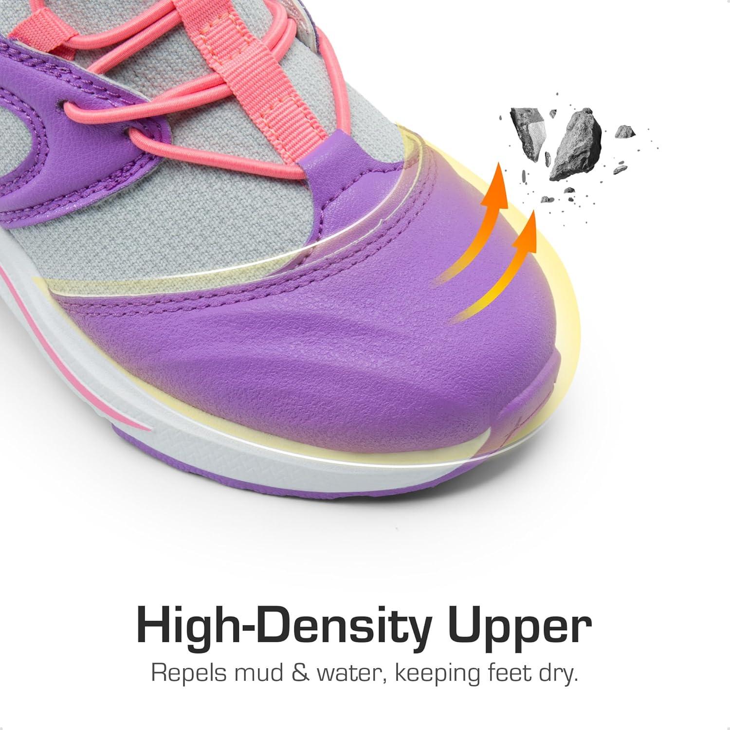 imageDREAM PAIRS Boys Girls Shoes Kids Tennis Athletic Running Walking Lightweight Slip on Sneakers PurplePinkLight Grey Size 10 Toddler SDRS2402K