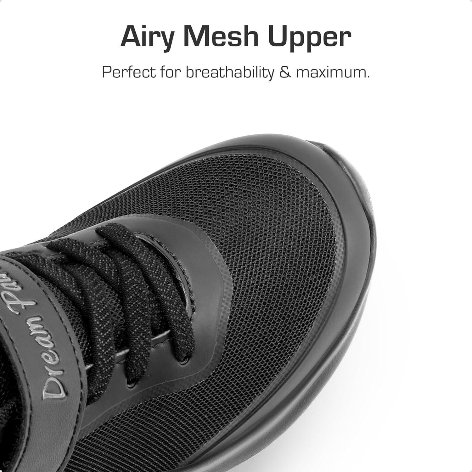 imageDREAM PAIRS Boys Girls Shoes Kids Tennis EZOns BreezeRunners Running SneakersBlack Monochrome