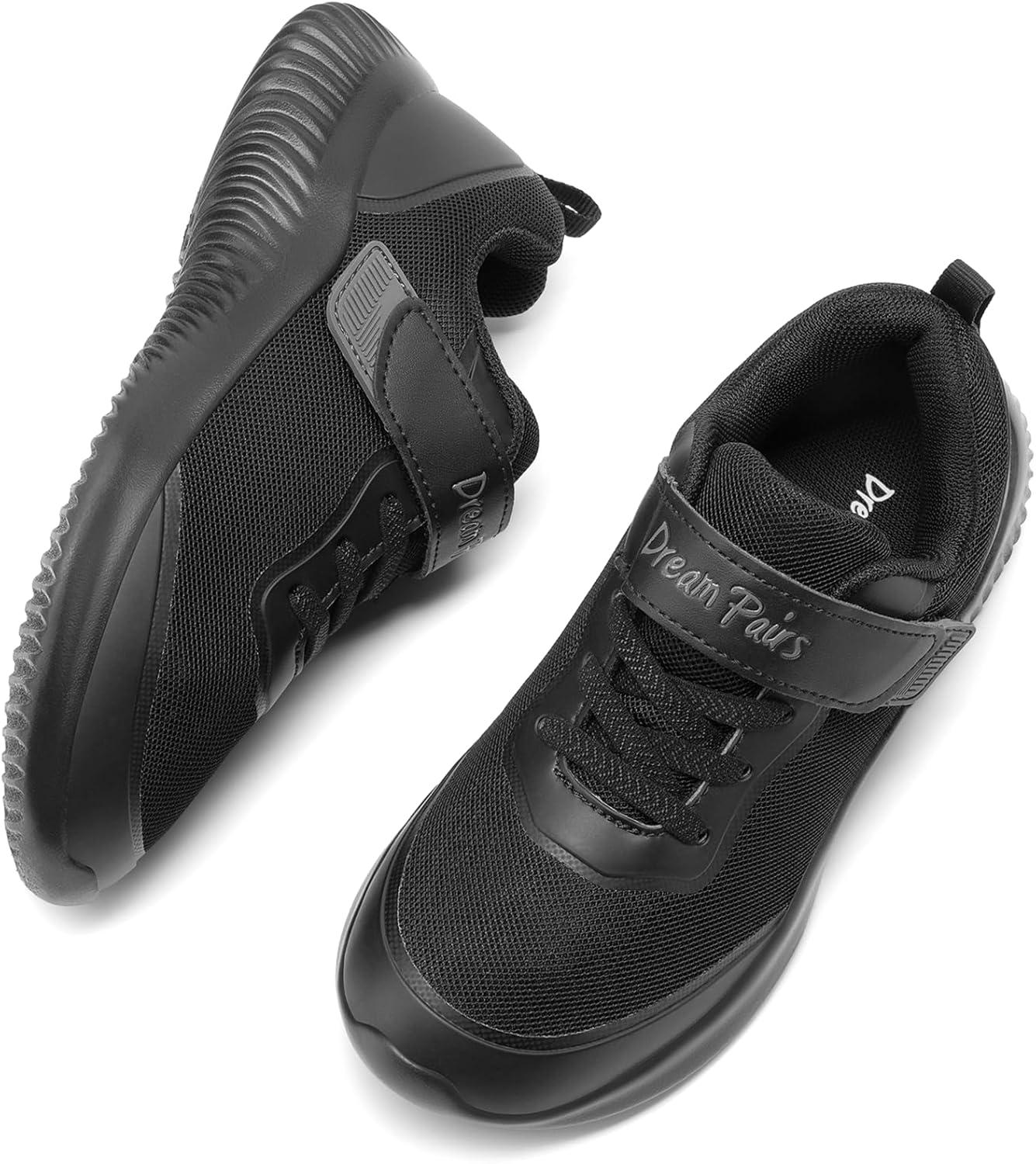 imageDREAM PAIRS Boys Girls Shoes Kids Tennis EZOns BreezeRunners Running SneakersBlack Monochrome