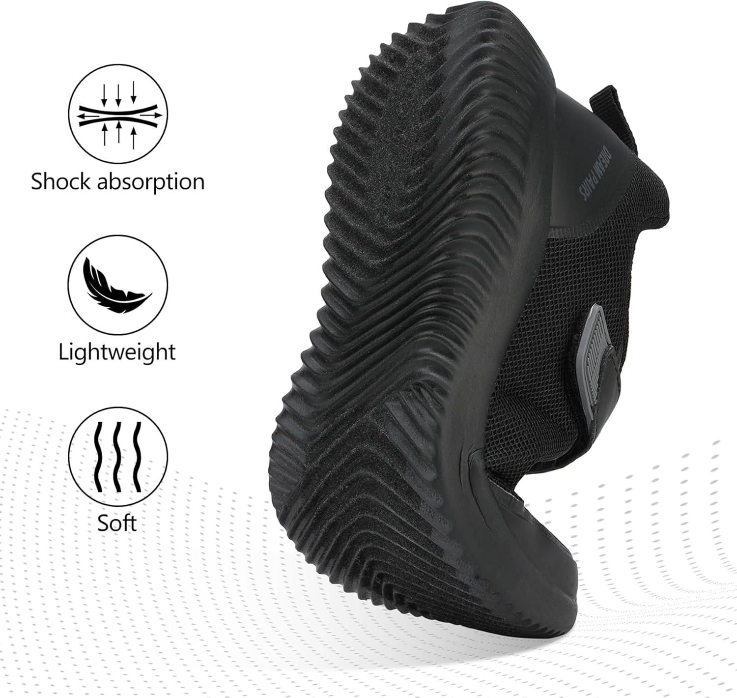 imageDREAM PAIRS Boys Girls Shoes Kids Tennis EZOns BreezeRunners Running SneakersBlack Monochrome