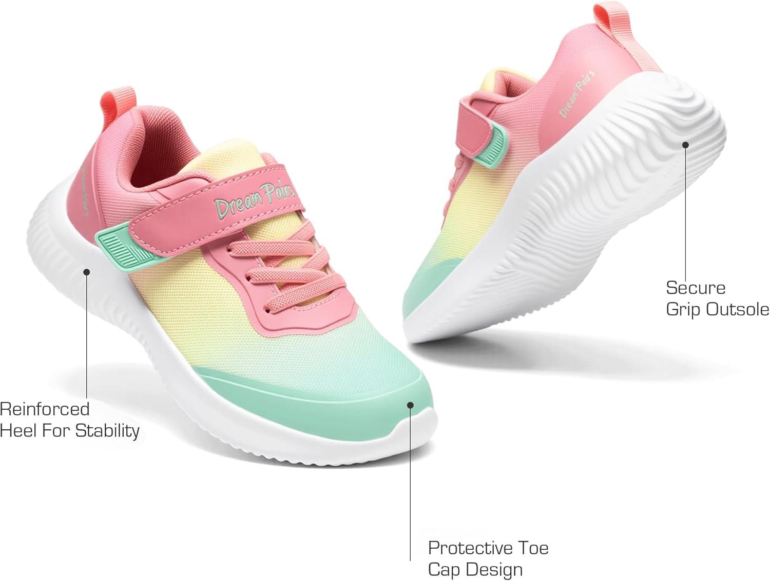 imageDREAM PAIRS Boys Girls Shoes Kids Tennis EZOns BreezeRunners Running SneakersGreenYellowPink