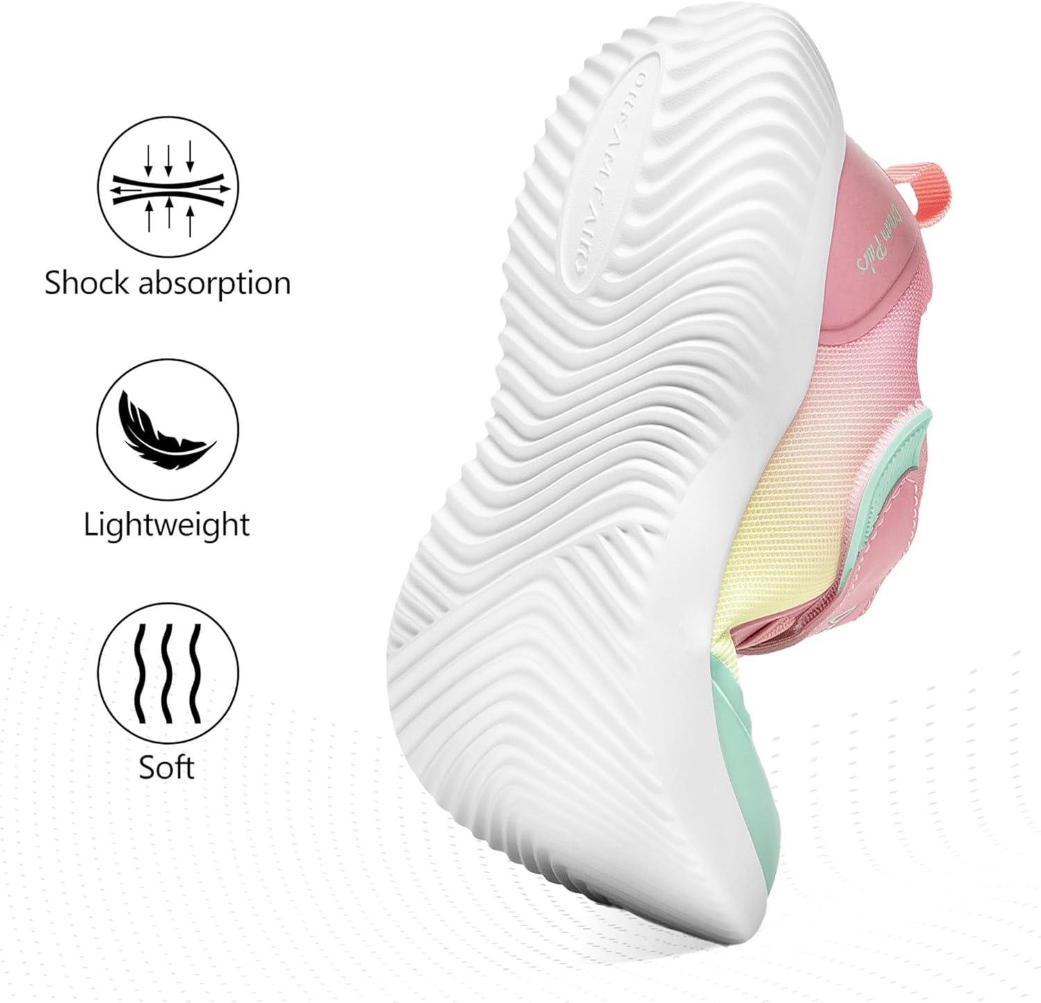 imageDREAM PAIRS Boys Girls Shoes Kids Tennis EZOns BreezeRunners Running SneakersGreenYellowPink