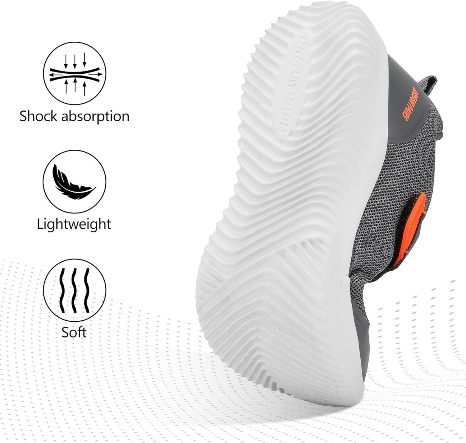 imageDREAM PAIRS Boys Girls Shoes Kids Tennis EZOns BreezeRunners Running SneakersGreyOrange