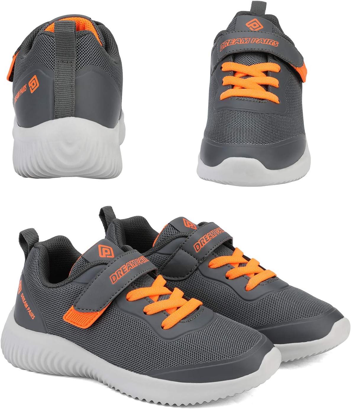 imageDREAM PAIRS Boys Girls Shoes Kids Tennis EZOns BreezeRunners Running SneakersGreyOrange