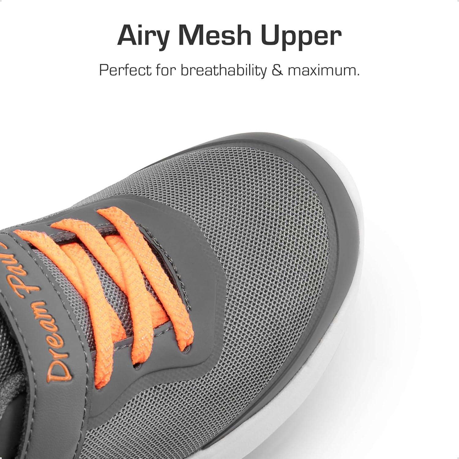 imageDREAM PAIRS Boys Girls Shoes Kids Tennis EZOns BreezeRunners Running SneakersGreyOrange