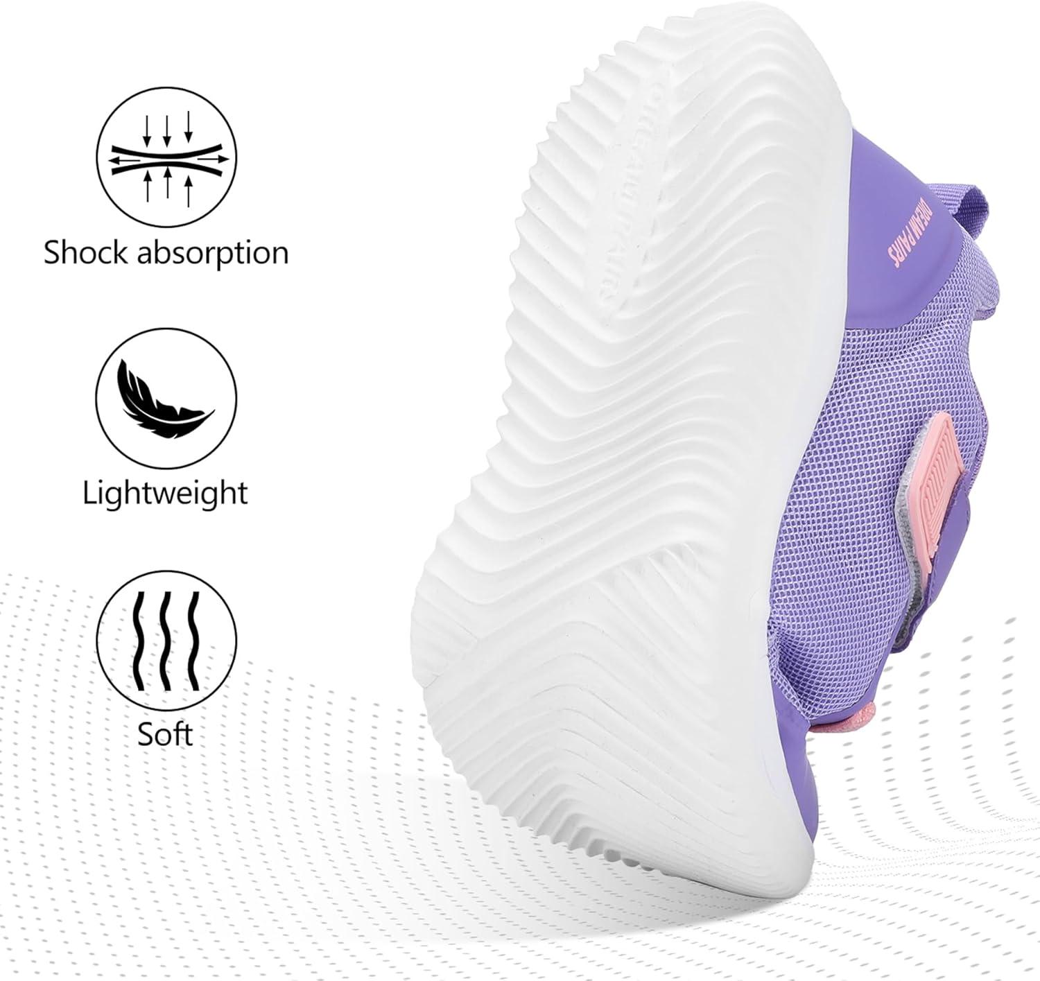 imageDREAM PAIRS Boys Girls Shoes Kids Tennis EZOns BreezeRunners Running SneakersPurplePink