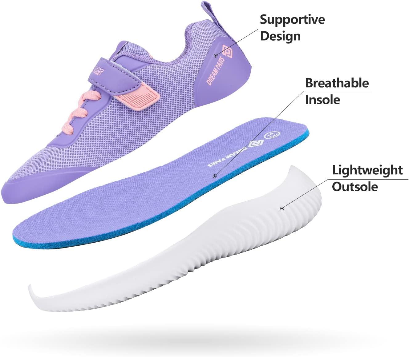 imageDREAM PAIRS Boys Girls Shoes Kids Tennis EZOns BreezeRunners Running SneakersPurplePink