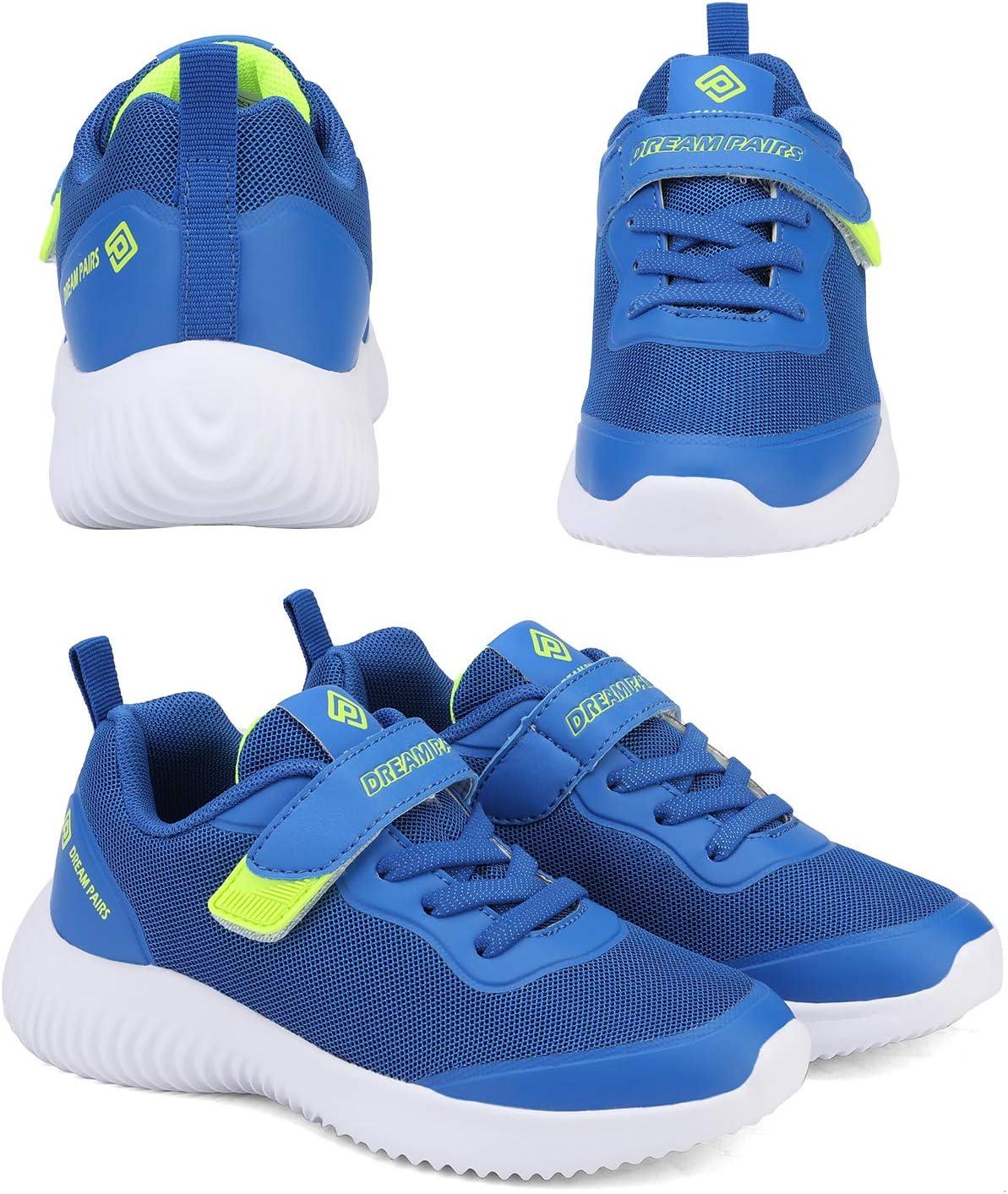 imageDREAM PAIRS Boys Girls Shoes Kids Tennis EZOns BreezeRunners Running SneakersRoyalBlueNeon