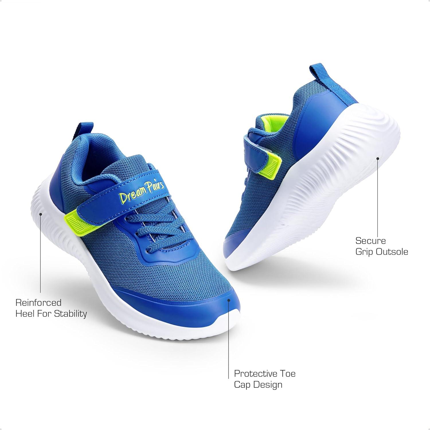 imageDREAM PAIRS Boys Girls Shoes Kids Tennis EZOns BreezeRunners Running SneakersRoyalBlueNeon