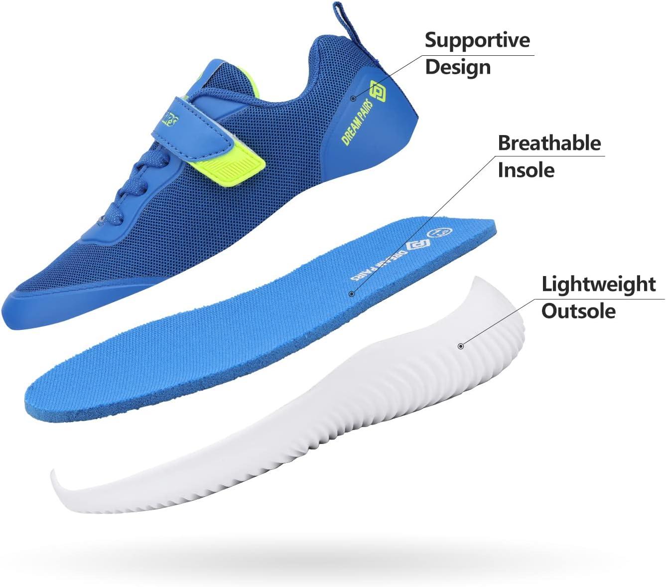 imageDREAM PAIRS Boys Girls Shoes Kids Tennis EZOns BreezeRunners Running SneakersRoyalBlueNeon