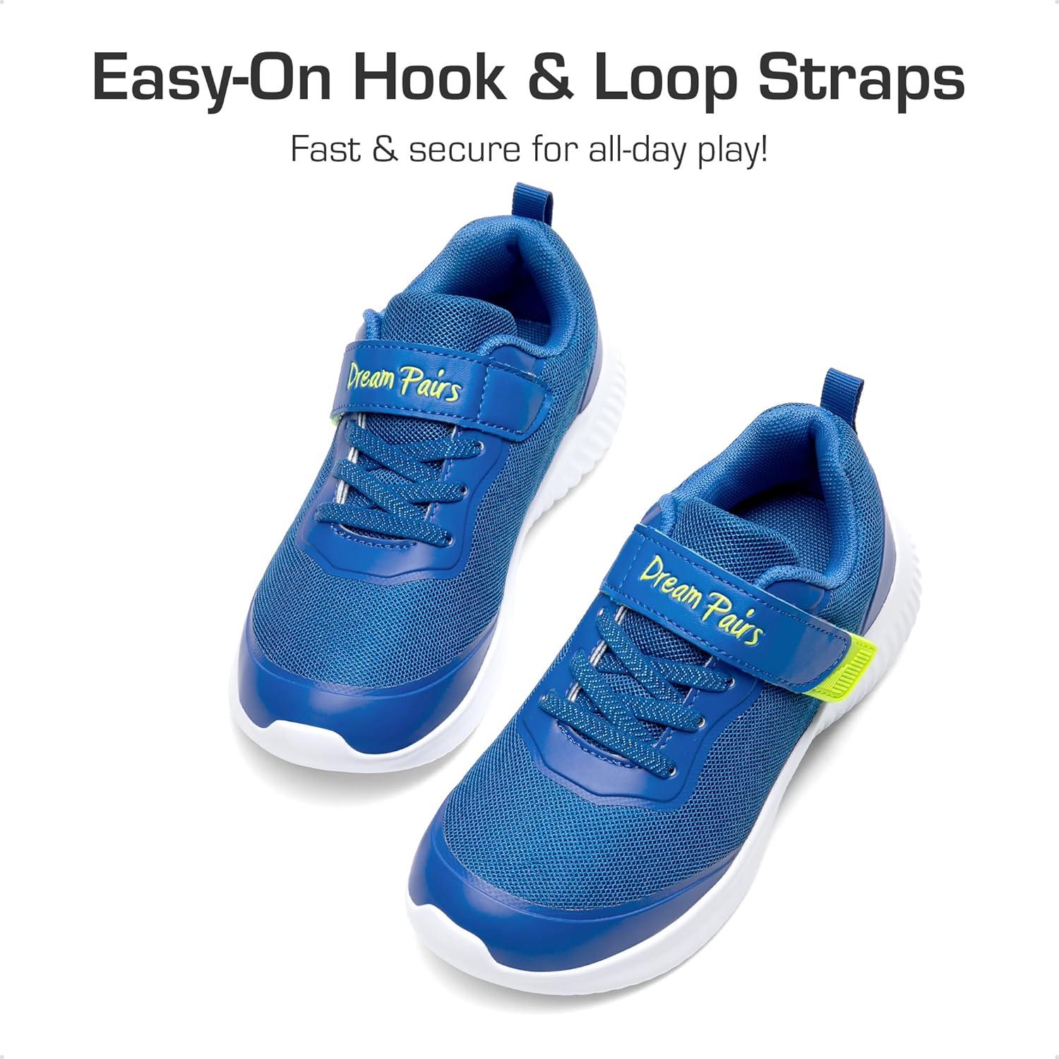 imageDREAM PAIRS Boys Girls Shoes Kids Tennis EZOns BreezeRunners Running SneakersRoyalBlueNeon