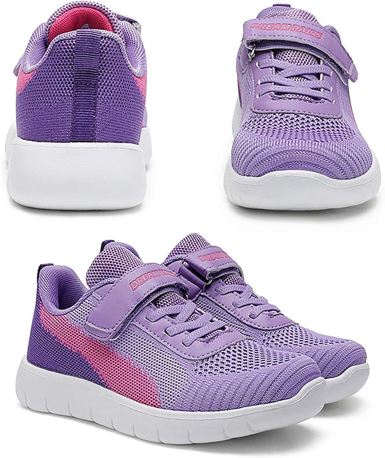 imageDREAM PAIRS Boys Girls Shoes Kids Tennis EZOns MagicZips Athletic Running Walking Barefoot Zero Drop SneakersPurpleFuchsia