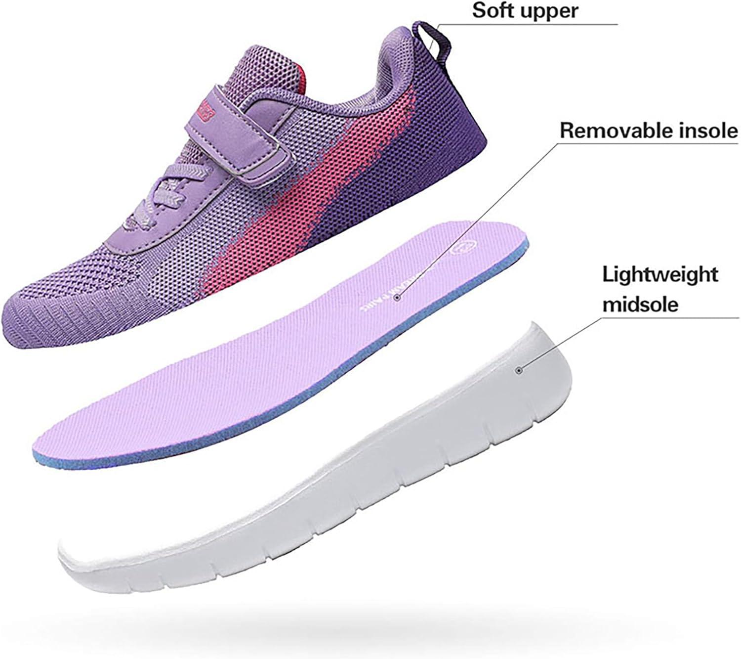 imageDREAM PAIRS Boys Girls Shoes Kids Tennis EZOns MagicZips Athletic Running Walking Barefoot Zero Drop SneakersPurpleFuchsia