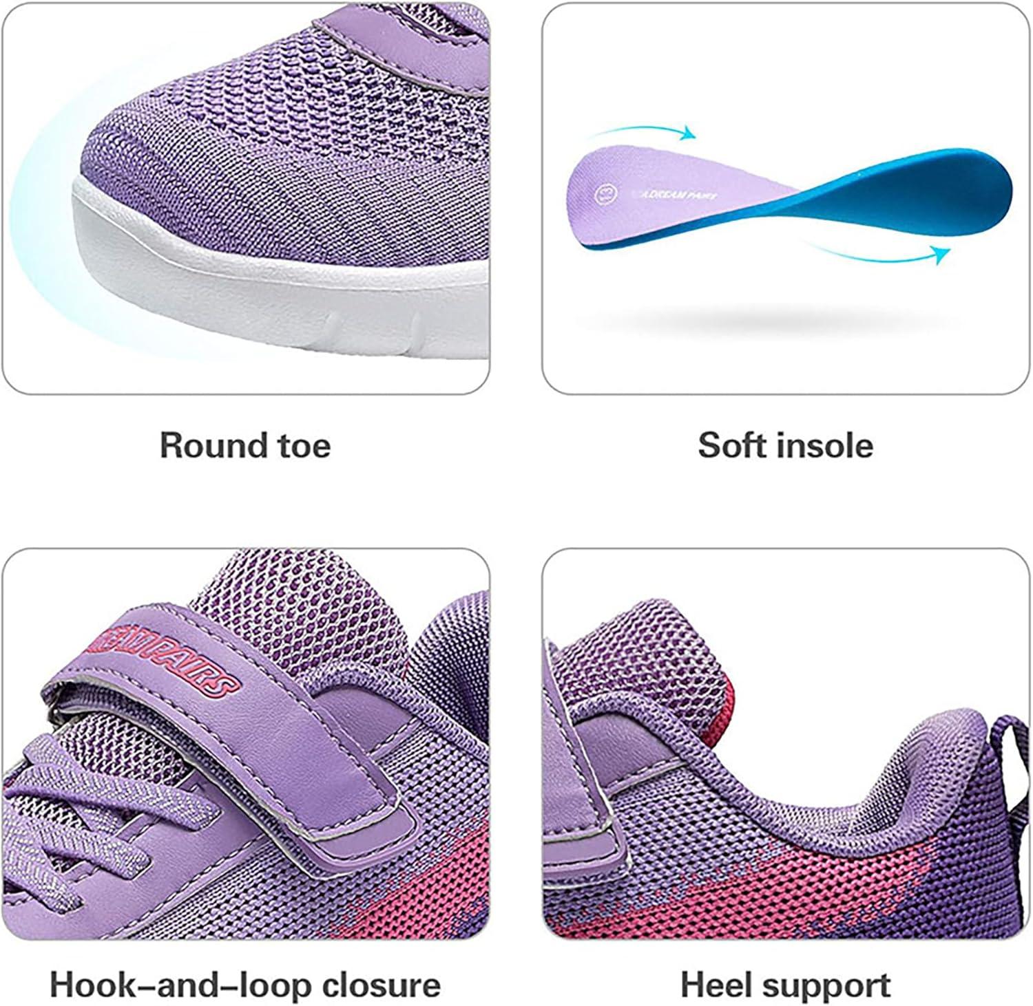 imageDREAM PAIRS Boys Girls Shoes Kids Tennis EZOns MagicZips Athletic Running Walking Barefoot Zero Drop SneakersPurpleFuchsia
