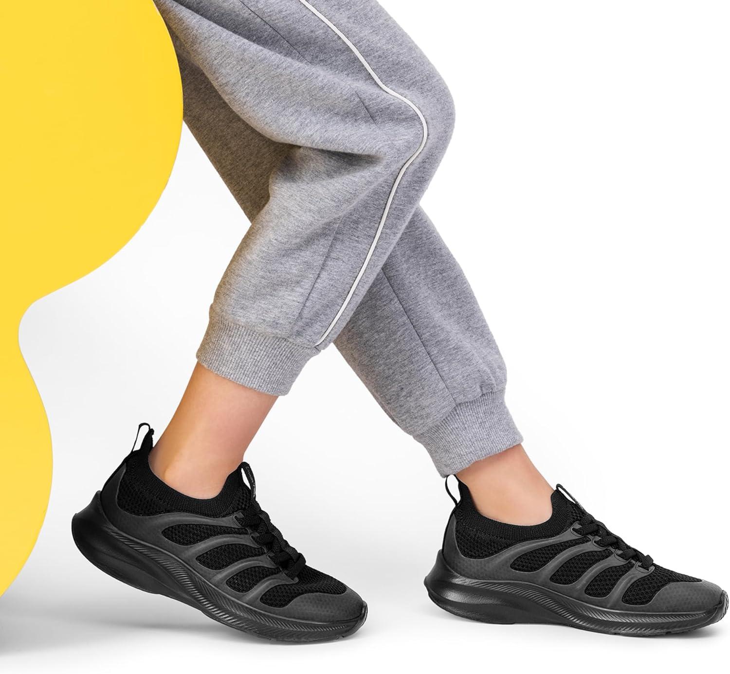 imageDREAM PAIRS Boys Girls Shoes Kids Tennis Slip on Footwear Running Athletic Sports School SneakersBlack