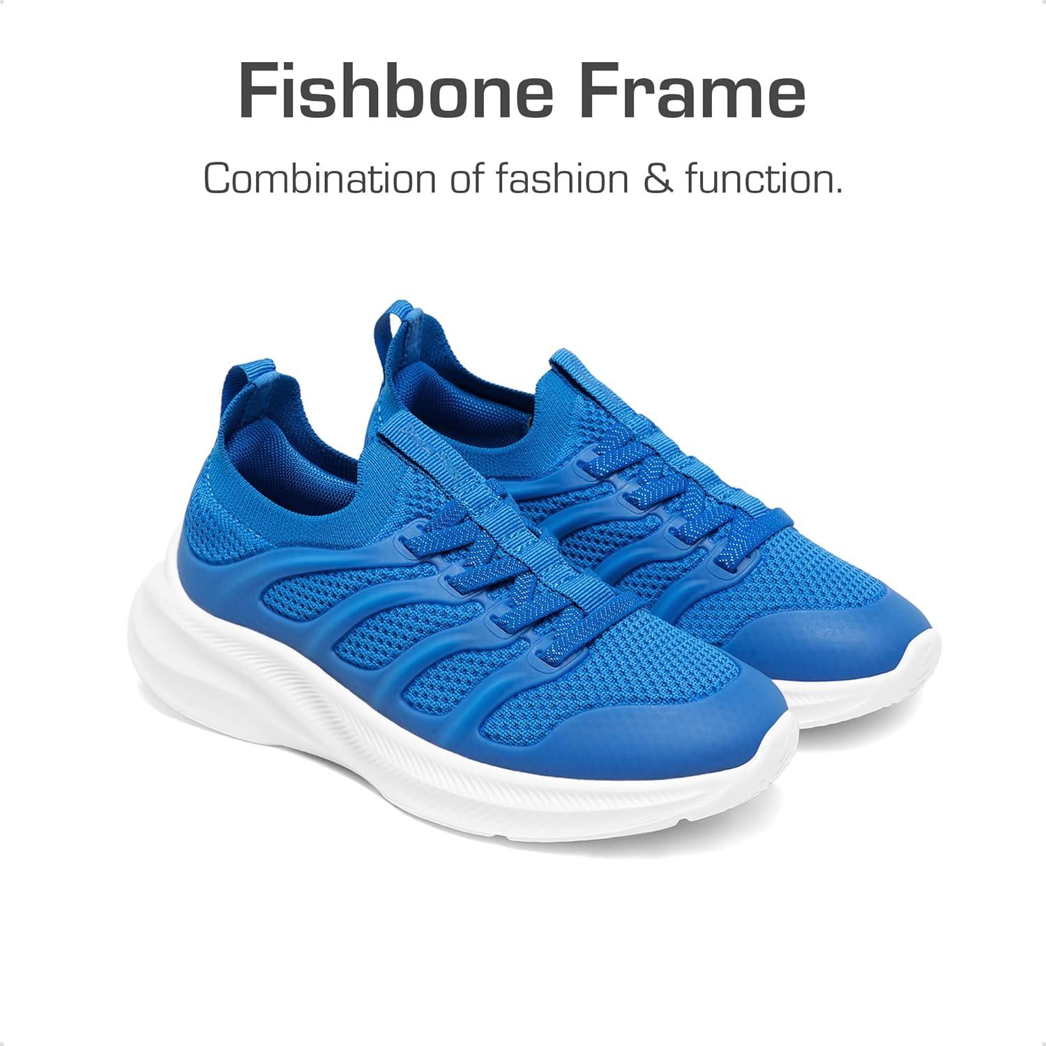 imageDREAM PAIRS Boys Girls Shoes Kids Tennis Slip on Footwear Running Athletic Sports School SneakersBlue