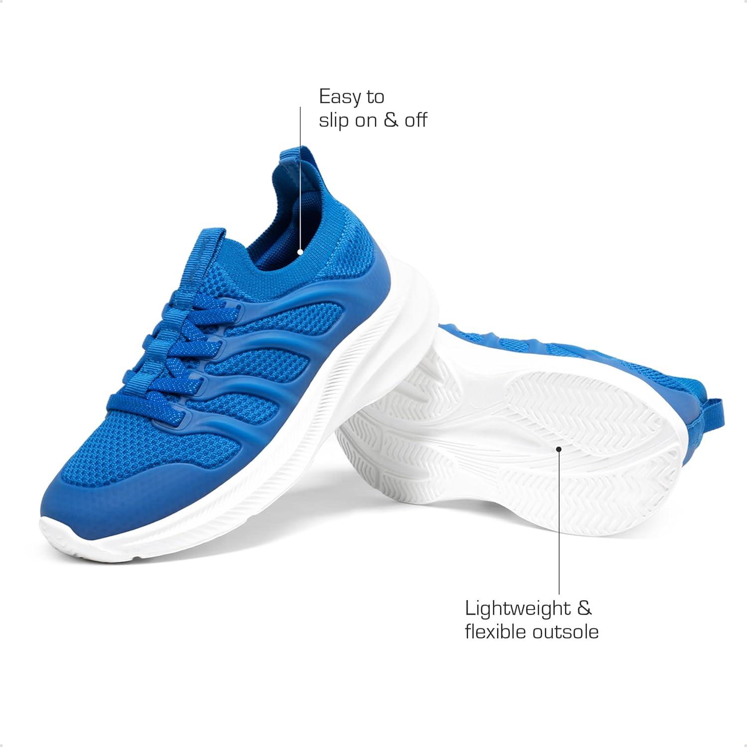 imageDREAM PAIRS Boys Girls Shoes Kids Tennis Slip on Footwear Running Athletic Sports School SneakersBlue