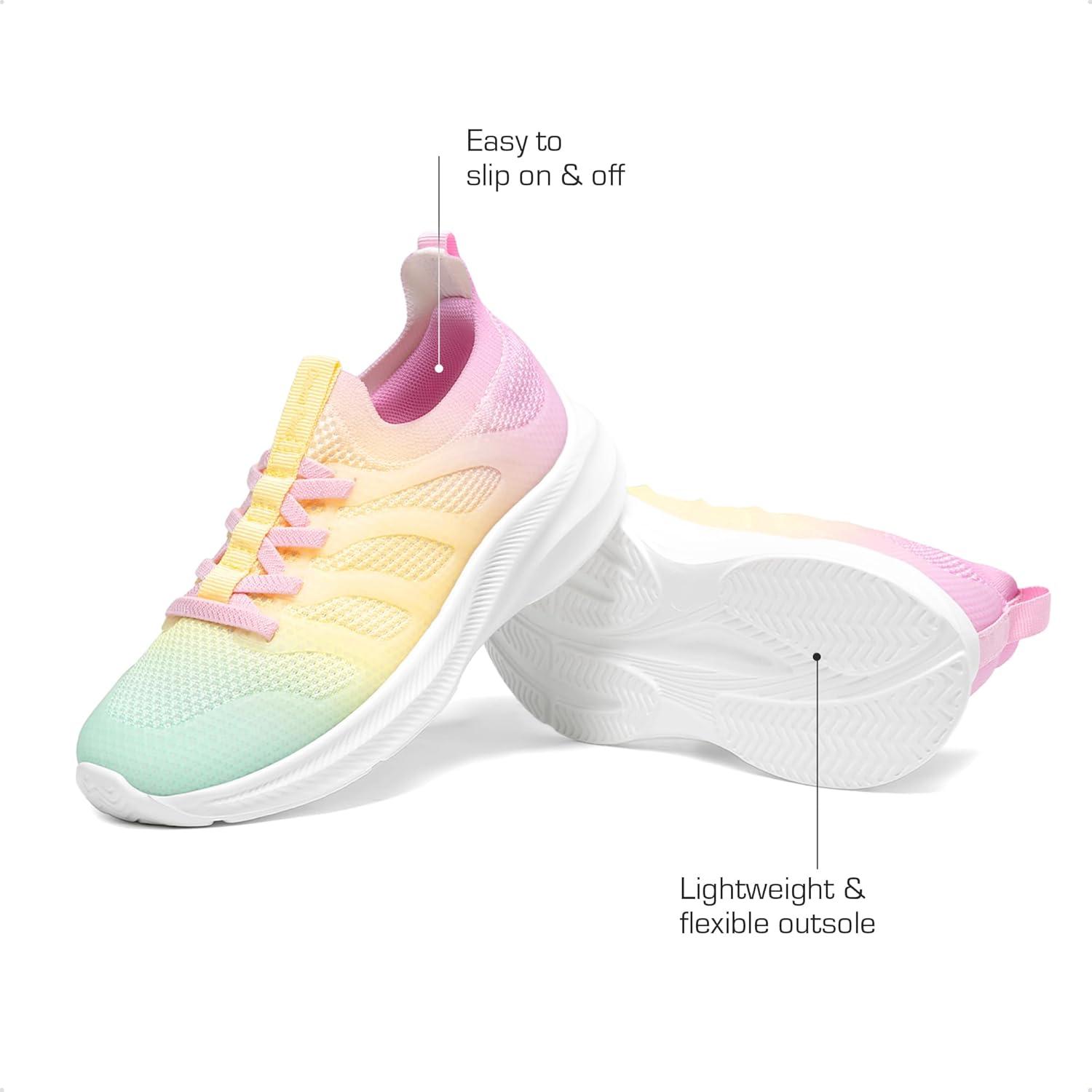 imageDREAM PAIRS Boys Girls Shoes Kids Tennis Slip on Footwear Running Athletic Sports School SneakersGreenYellowPurple