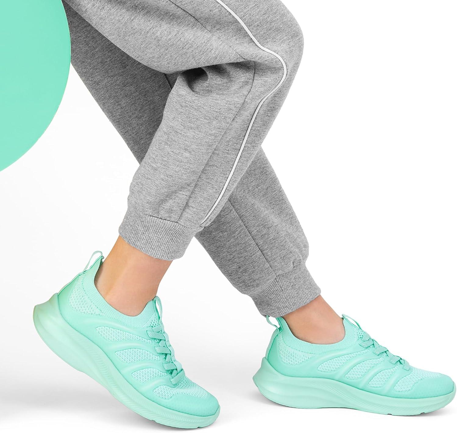 imageDREAM PAIRS Boys Girls Shoes Kids Tennis Slip on Footwear Running Athletic Sports School SneakersLight Green