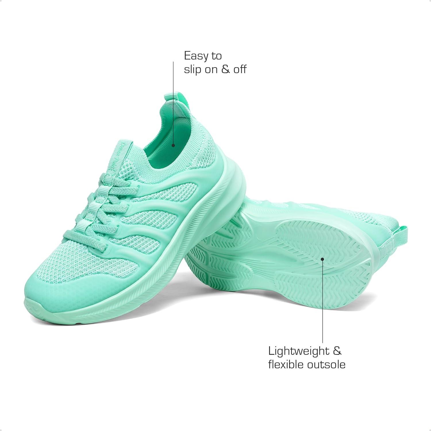 imageDREAM PAIRS Boys Girls Shoes Kids Tennis Slip on Footwear Running Athletic Sports School SneakersLight Green