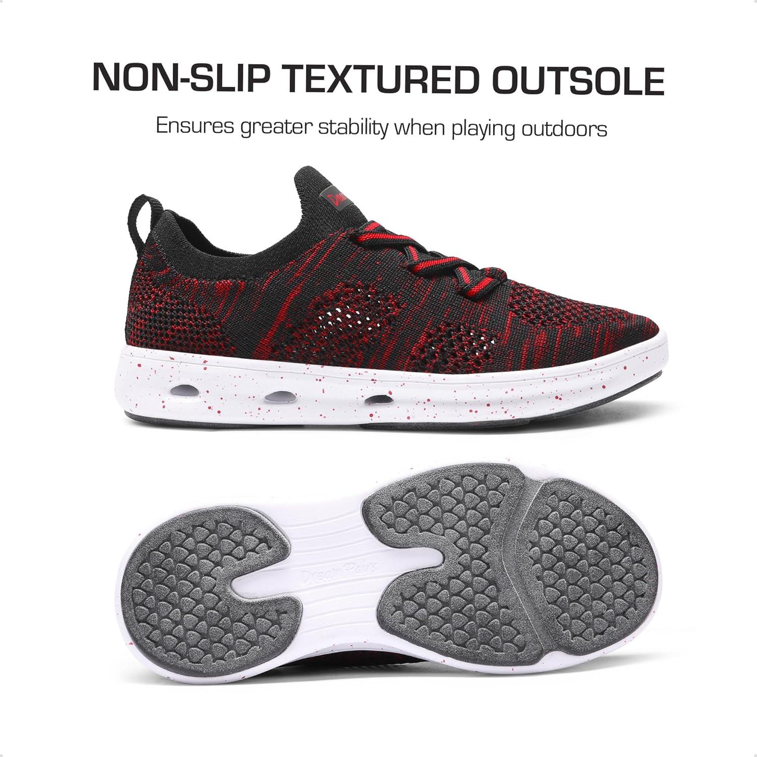 imageDREAM PAIRS Boys Girls Sneakers Kids Slipon Quick Dry Lightweight Aqua Water ShoesBlackRed