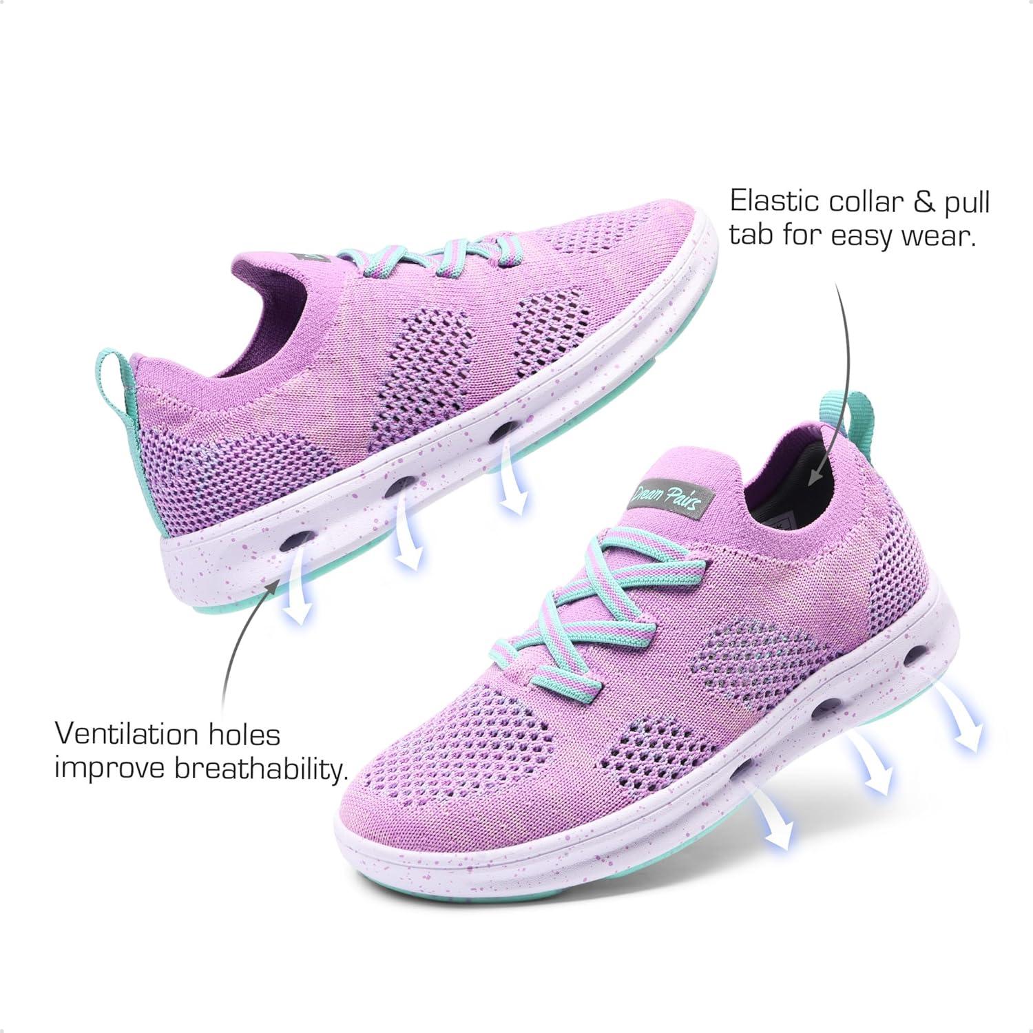 imageDREAM PAIRS Boys Girls Sneakers Kids Slipon Quick Dry Lightweight Aqua Water ShoesPurpleGreen