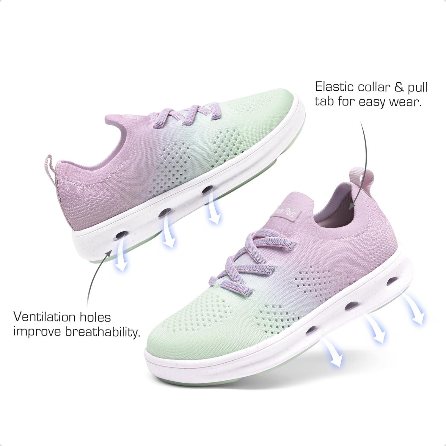 imageDREAM PAIRS Boys Girls Sneakers Kids Slipon Quick Dry Lightweight Aqua Water ShoesPurpleMint Green