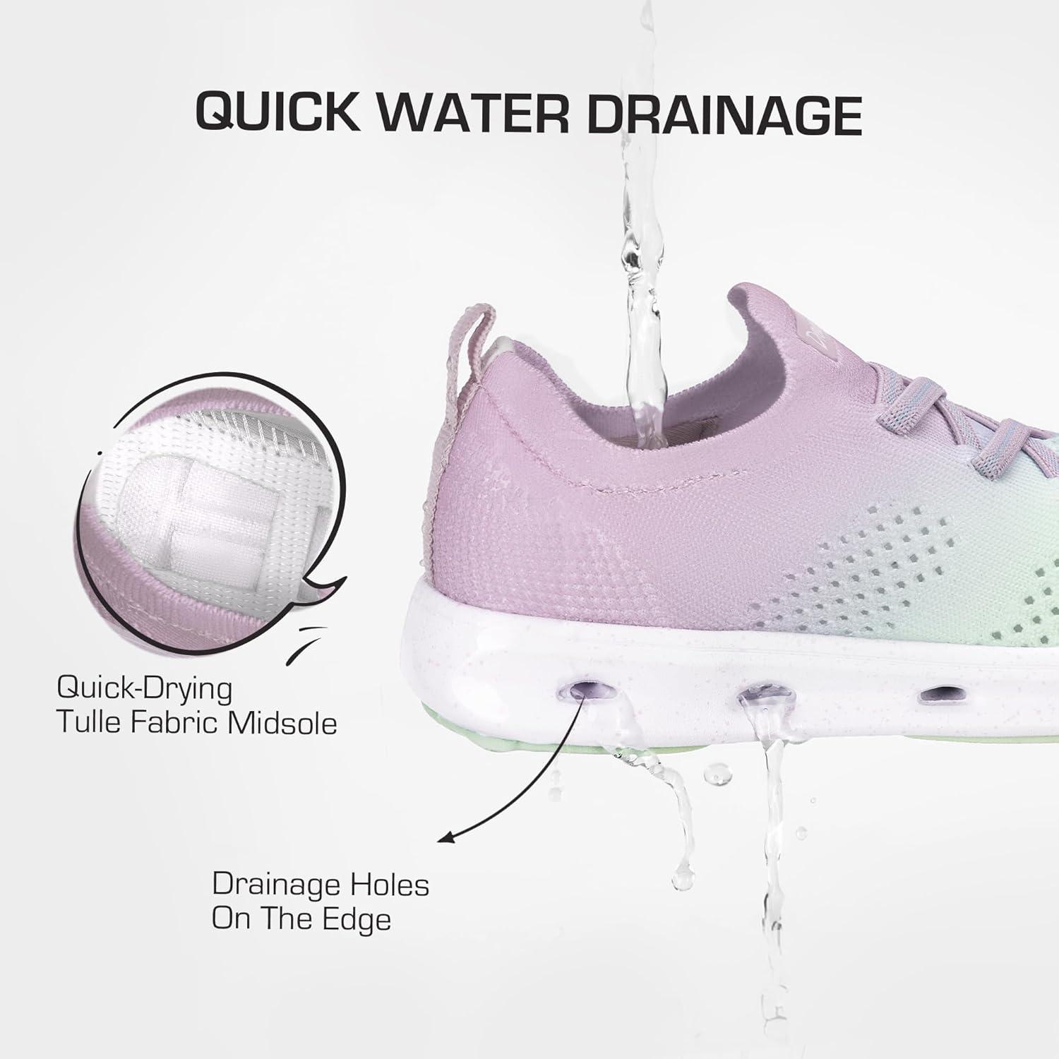 imageDREAM PAIRS Boys Girls Sneakers Kids Slipon Quick Dry Lightweight Aqua Water ShoesPurpleMint Green